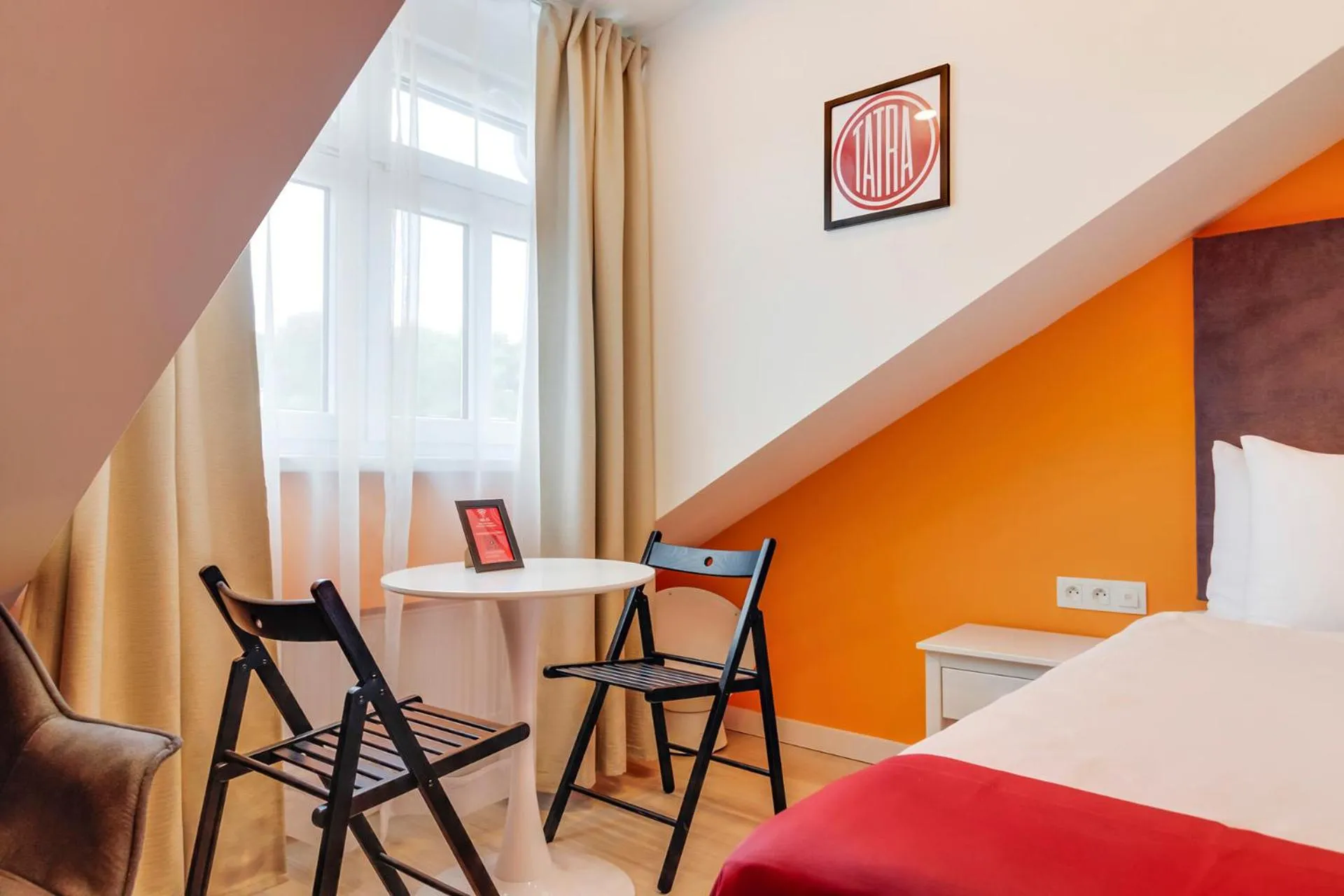 Dining area, Bed in Revelton Studios Prague