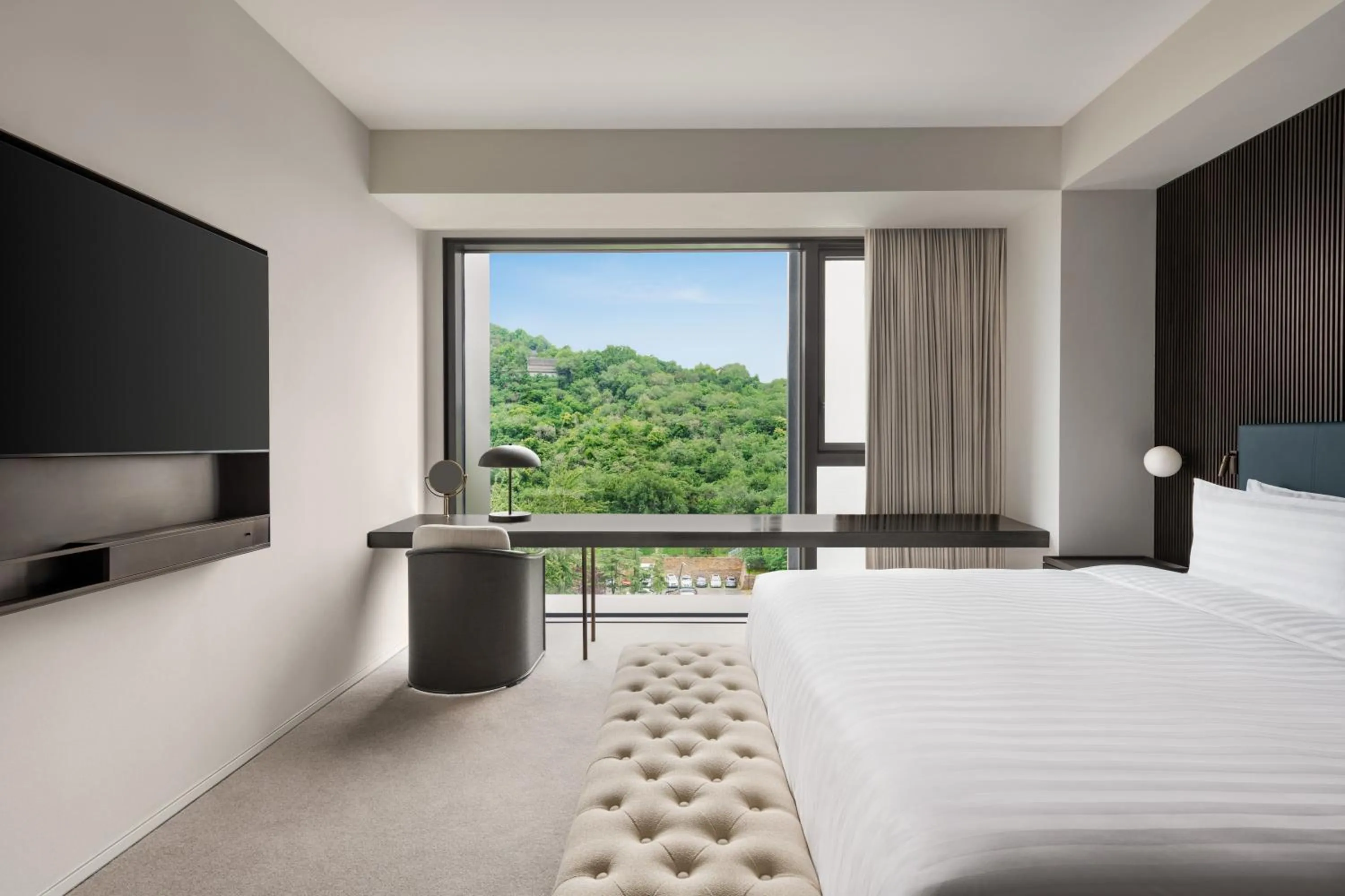 View (from property/room), Bed in Shangri-La Shougang Park, Beijing