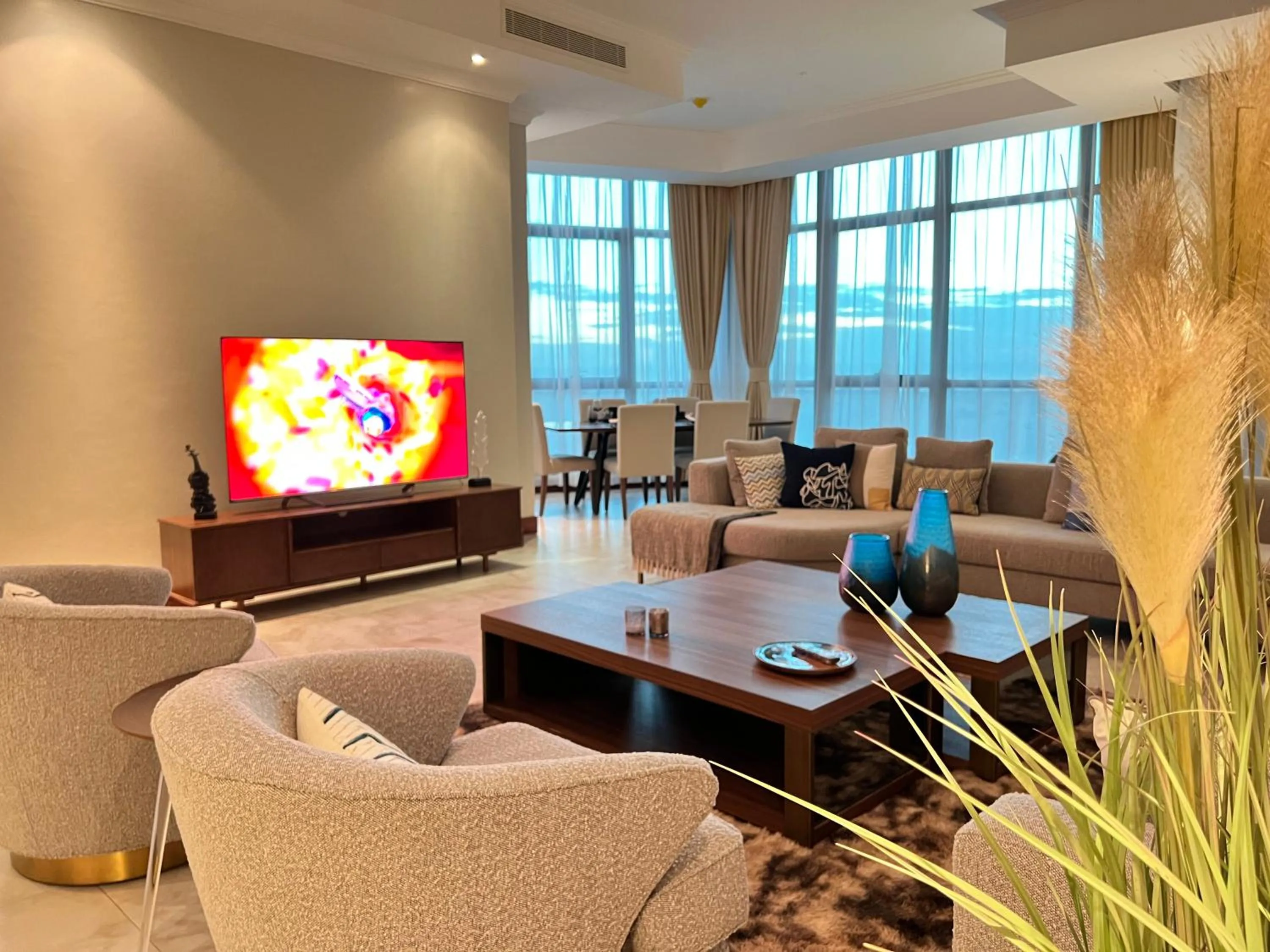 Communal lounge/ TV room in Fairview Luxury Apartments