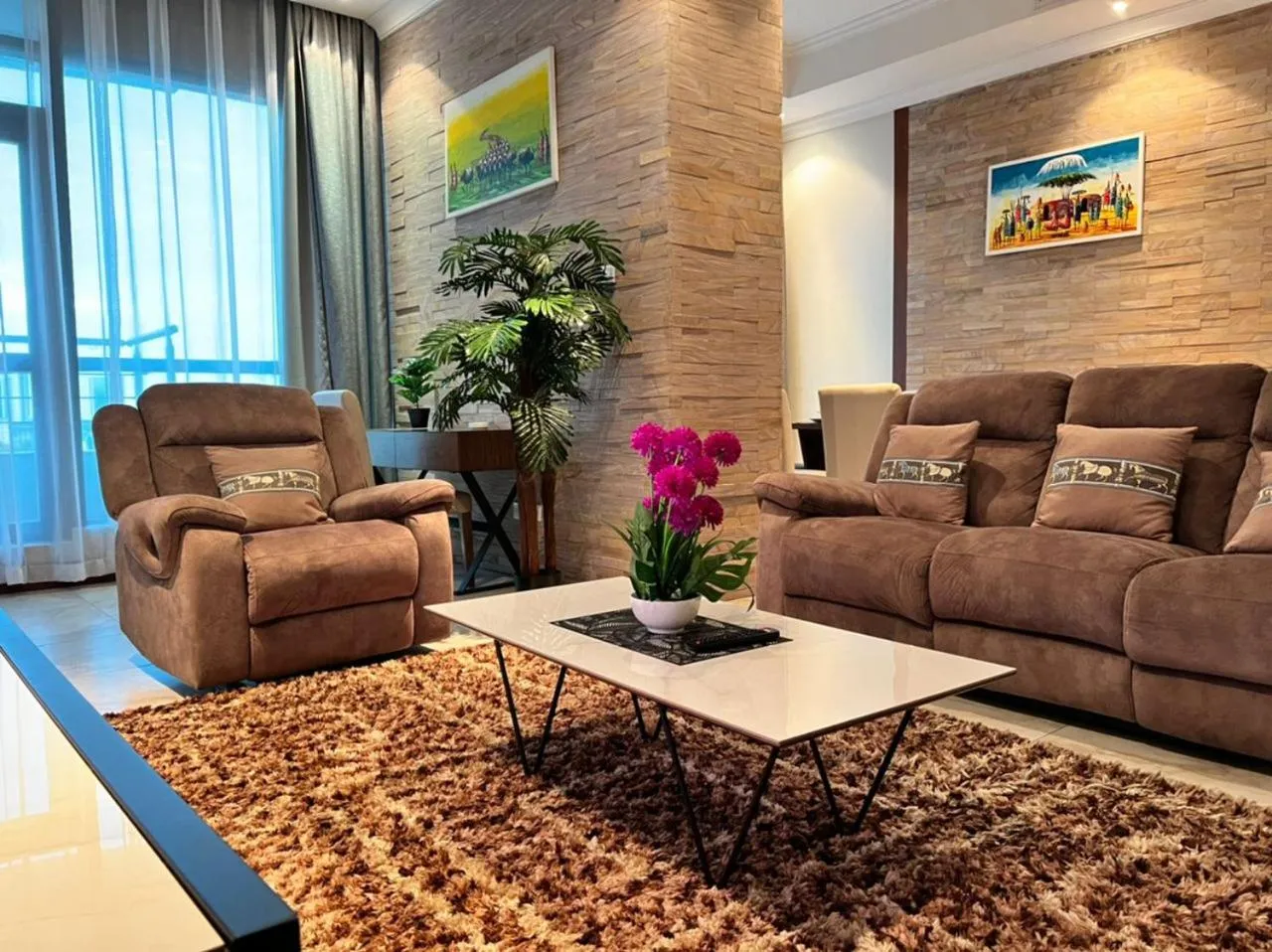 Seating area in Fairview Luxury Apartments