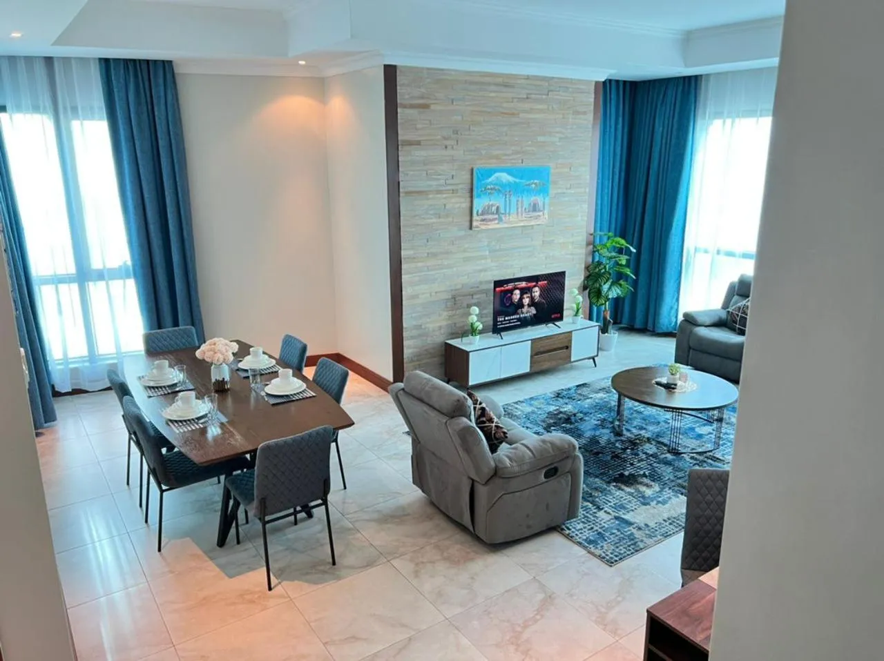 Living room in Fairview Luxury Apartments