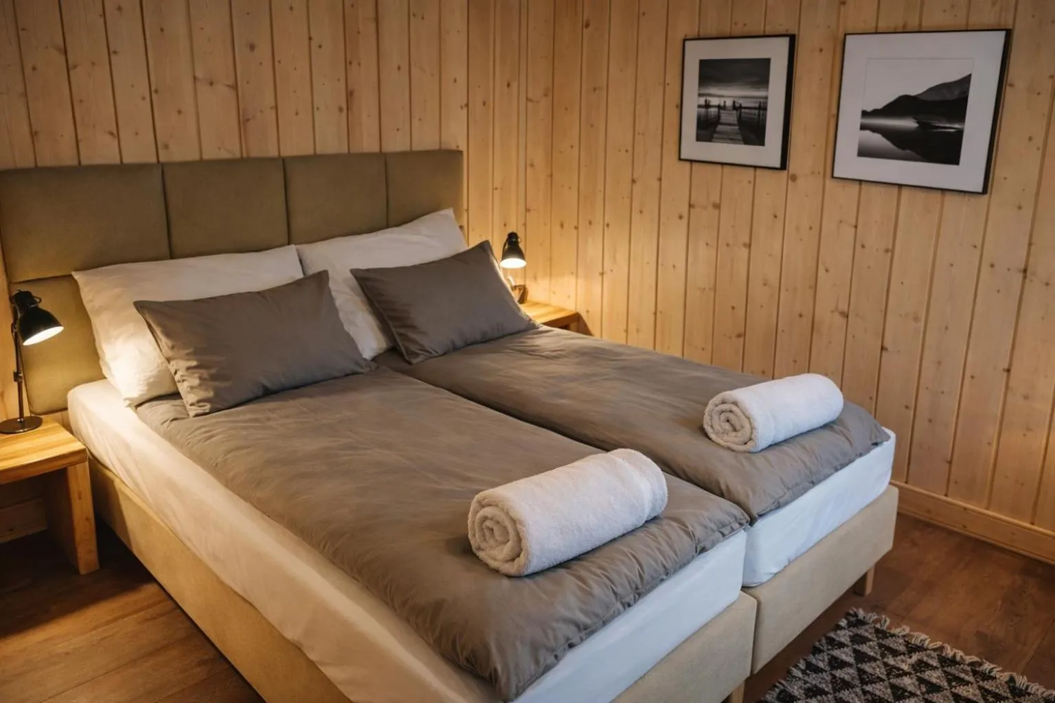 Bed in Apartamenty Leśna Przystań nad jeziorem