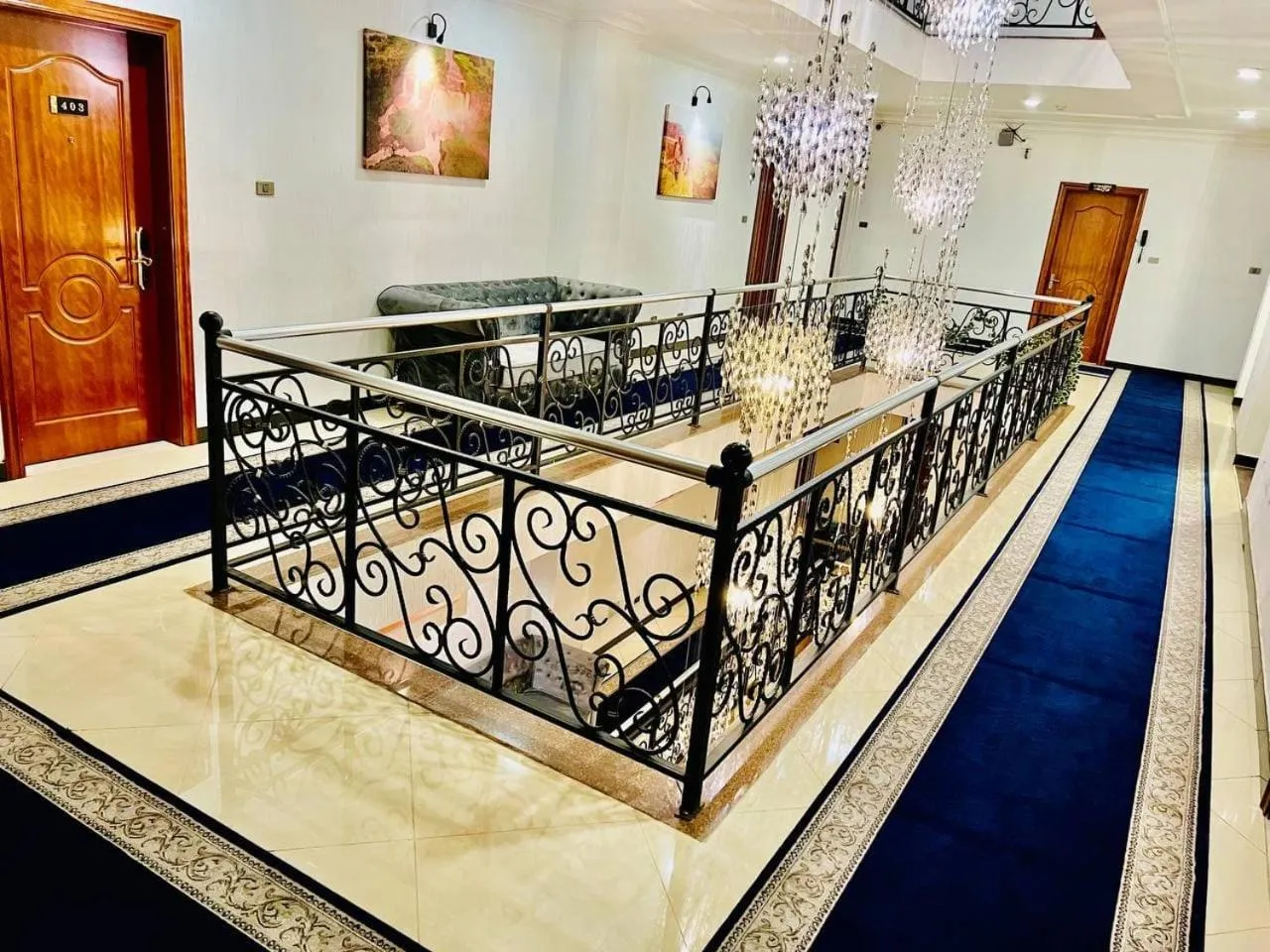 Seating area in Base Ethiopia International Hotel