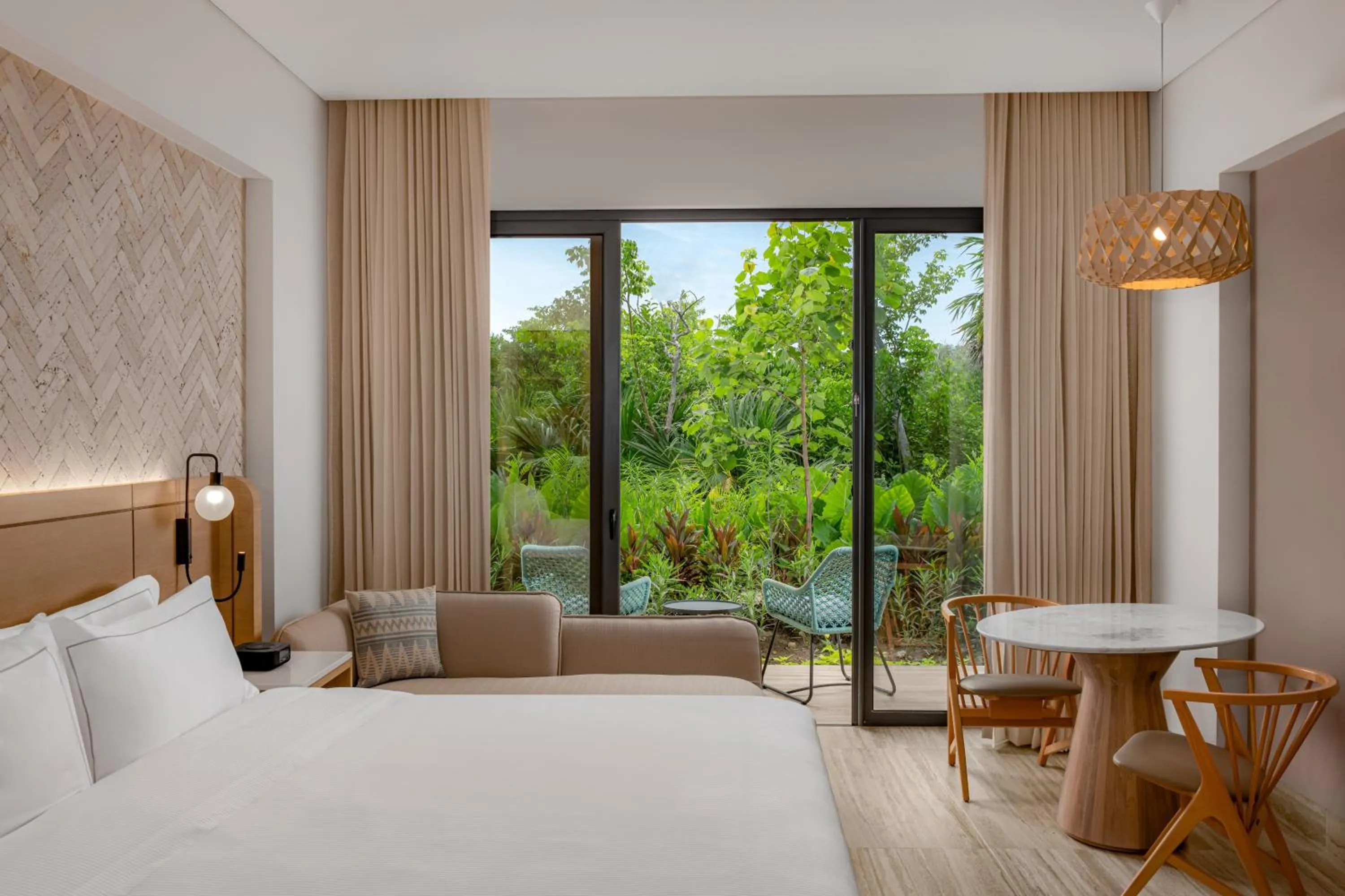 View (from property/room), Bed in Hilton Tulum Riviera Maya All-Inclusive Resort