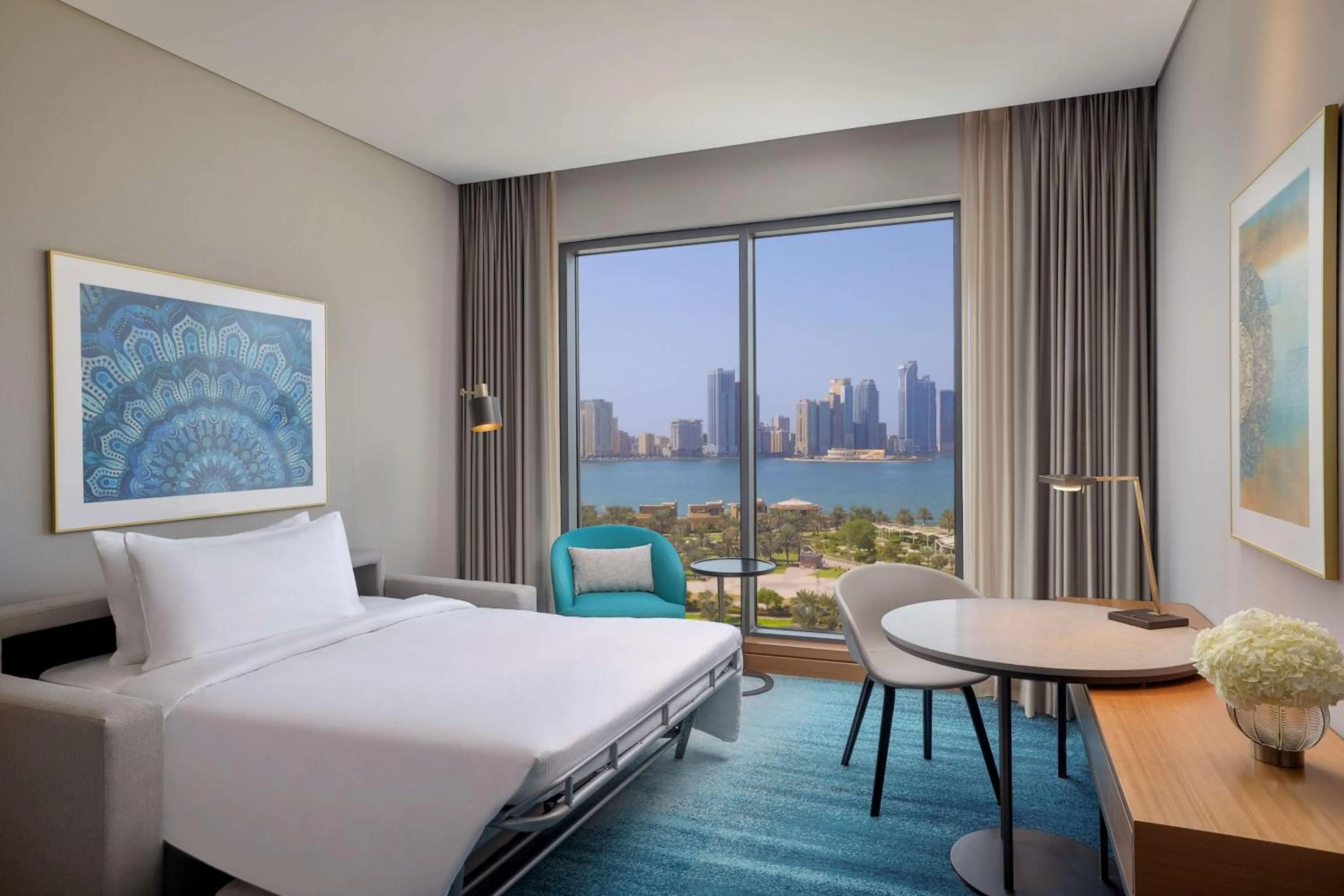 Bedroom, Bed in DoubleTree by Hilton Sharjah Waterfront Hotel And Residences