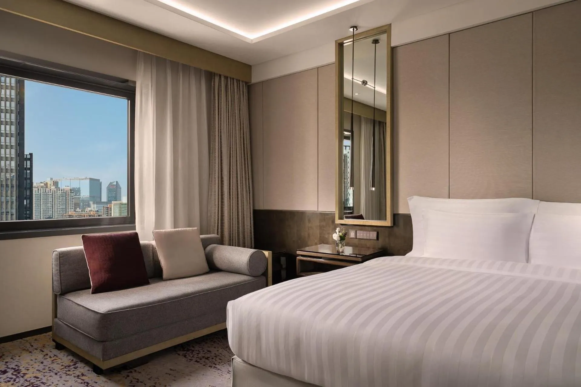 Bed in Kempinski Hotel Beijing Yansha Center