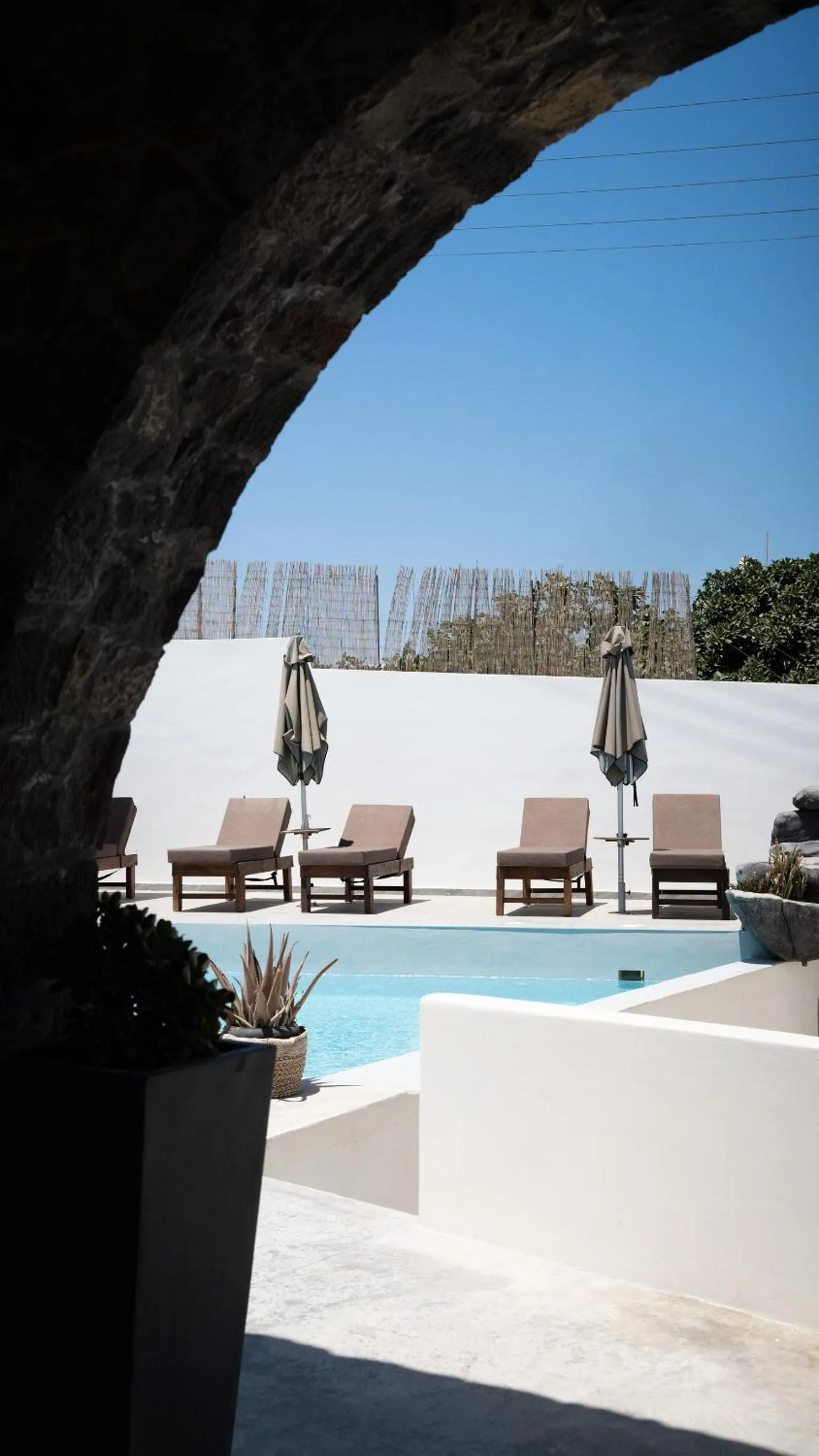 Seating area in Noir Santorini