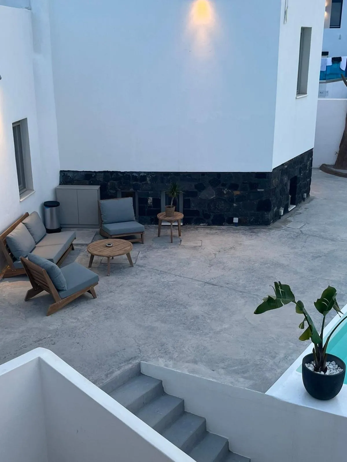 Seating area in Noir Santorini