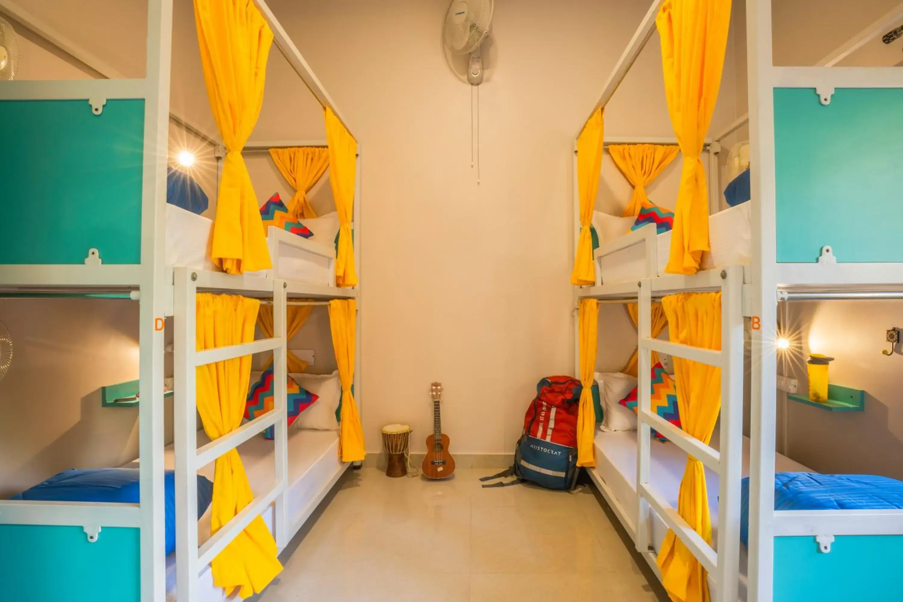 Bed in 6 Bed Mixed Only AC Dormitory Room with Ensuite Bathroom in goSTOPS Rishikesh, Lakshman Jhula Bed in 6 Bed Mixed Only AC Dormitory Room with Ensuite Bathroom in goSTOPS Rishikesh, Lakshman Jhula