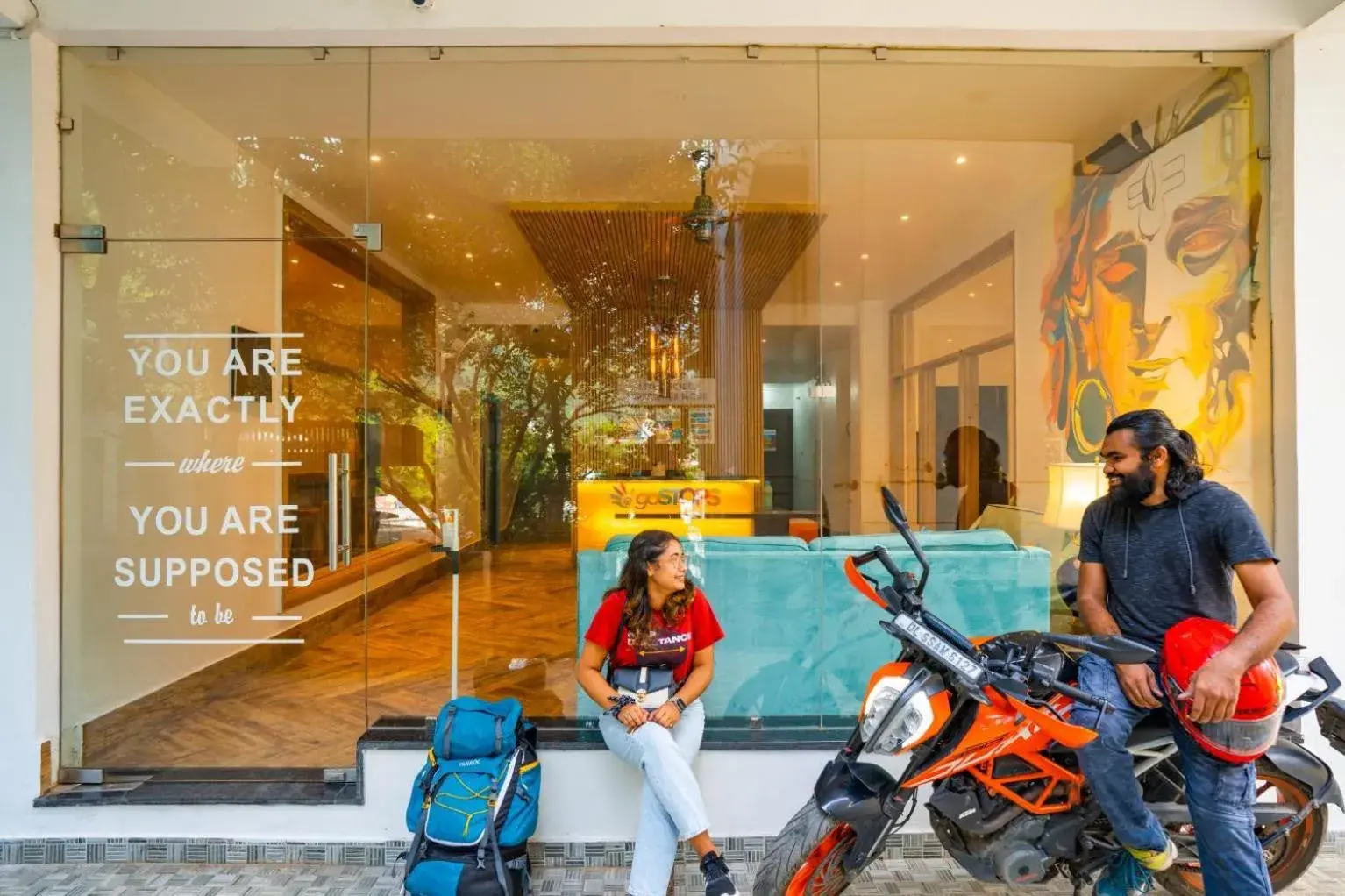 Facade/entrance in goSTOPS Rishikesh, Lakshman Jhula Facade/entrance in goSTOPS Rishikesh, Lakshman Jhula