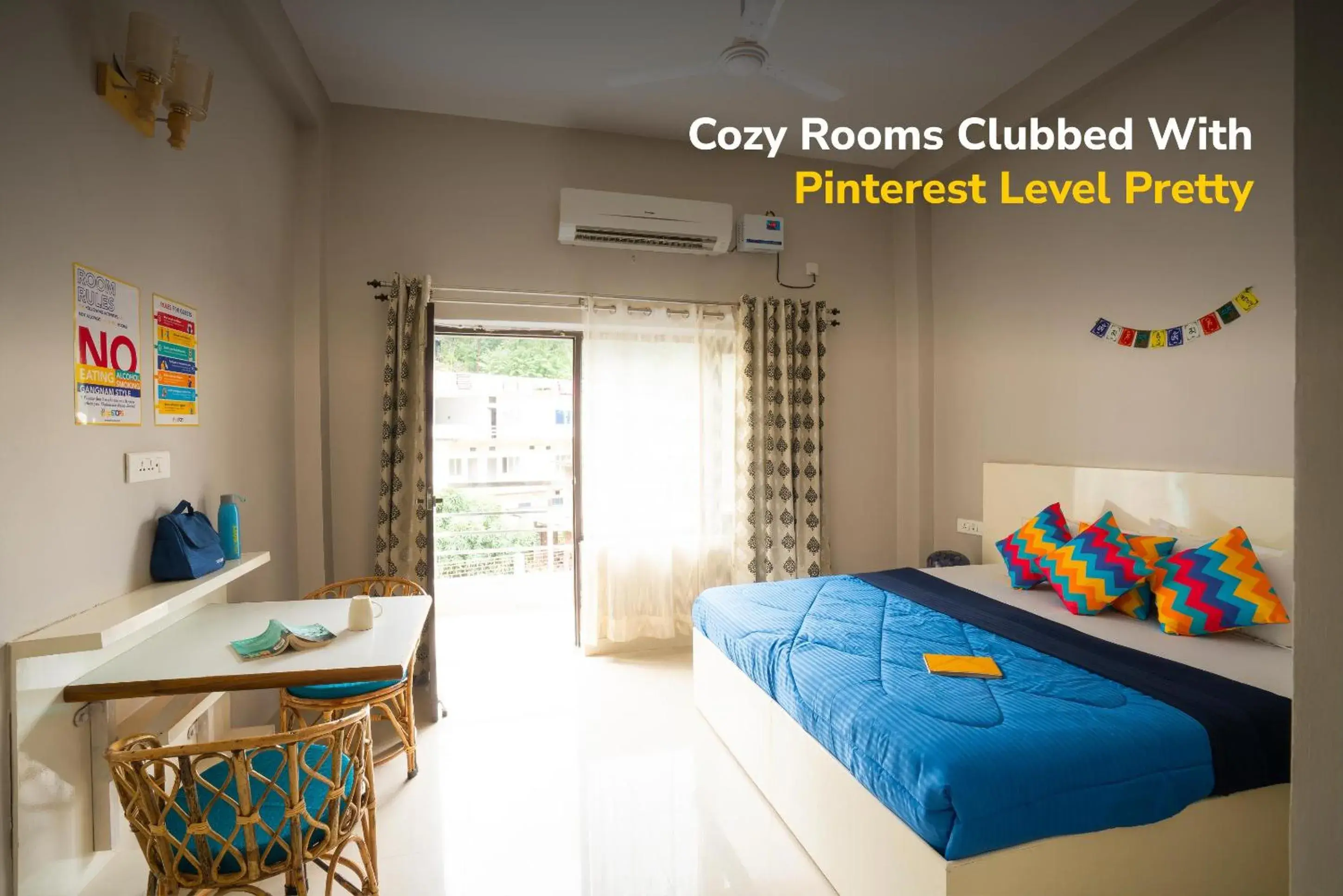 Bed in goSTOPS Rishikesh, Lakshman Jhula Bed in goSTOPS Rishikesh, Lakshman Jhula