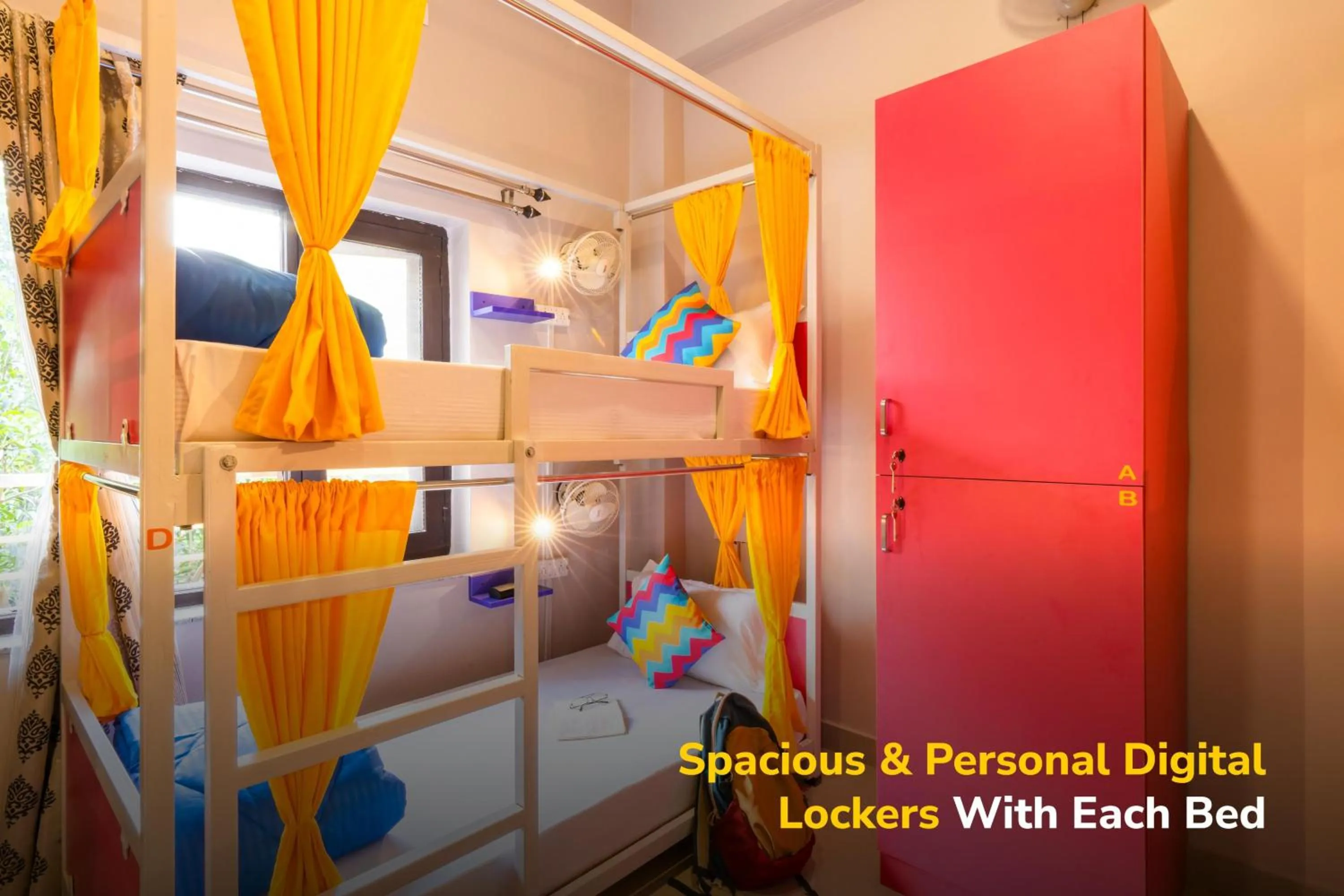 Bed in goSTOPS Rishikesh, Lakshman Jhula