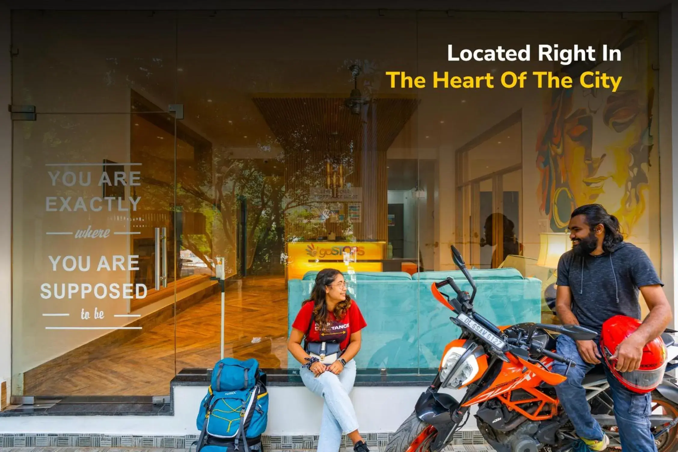 Facade/entrance in goSTOPS Rishikesh, Lakshman Jhula Facade/entrance in goSTOPS Rishikesh, Lakshman Jhula