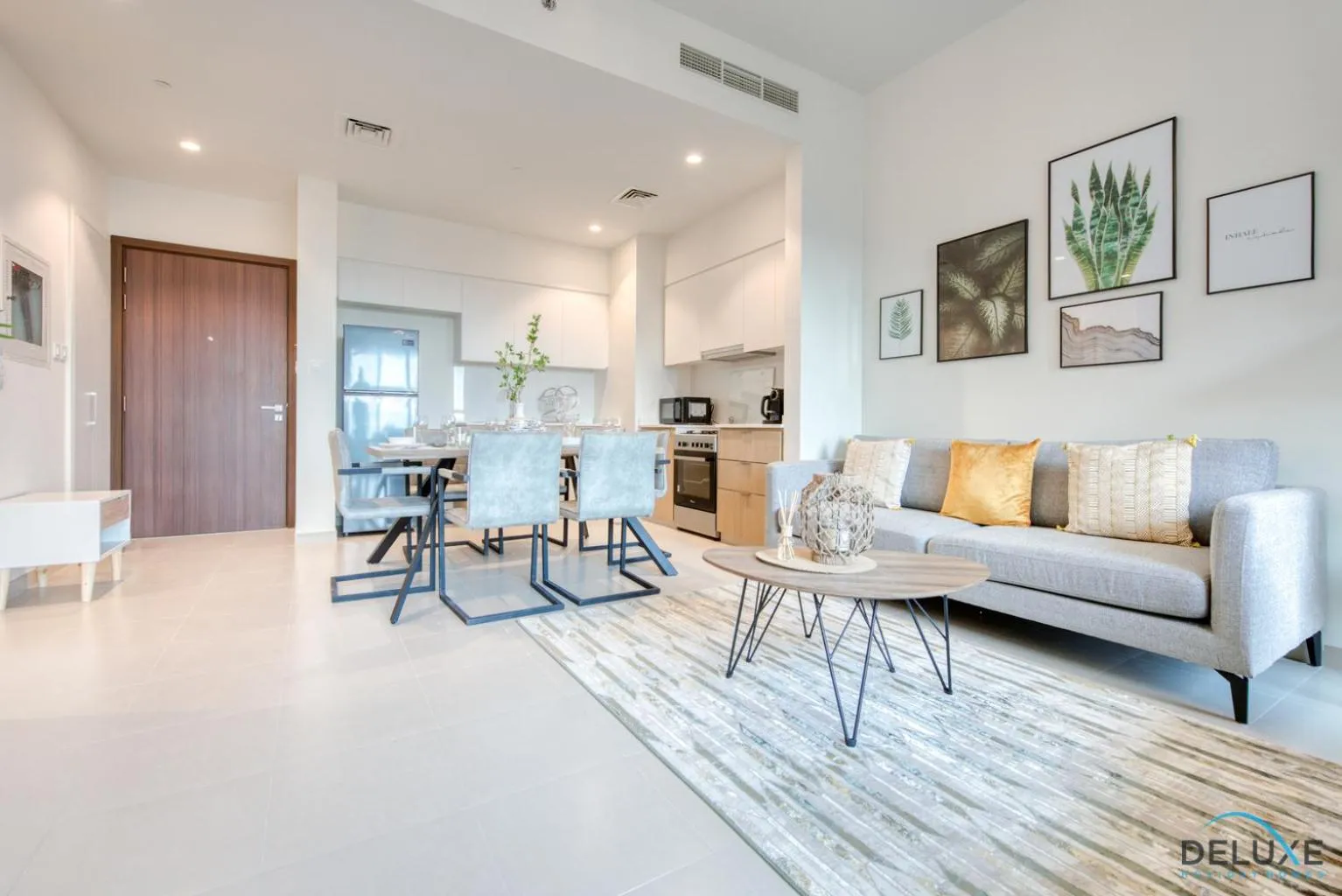Living room in Community Living 2BR Close to Emirates Golf Club, Golf Views A, Madinat Al Mataar by Deluxe Holiday Homes