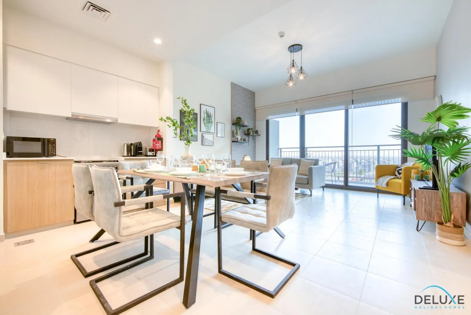 Living room in Community Living 2BR Close to Emirates Golf Club, Golf Views A, Madinat Al Mataar by Deluxe Holiday Homes
