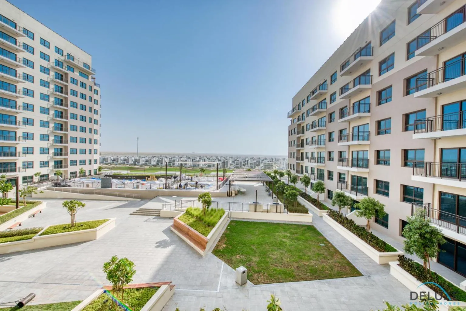 Neighbourhood in Community Living 2BR Close to Emirates Golf Club, Golf Views A, Madinat Al Mataar by Deluxe Holiday Homes