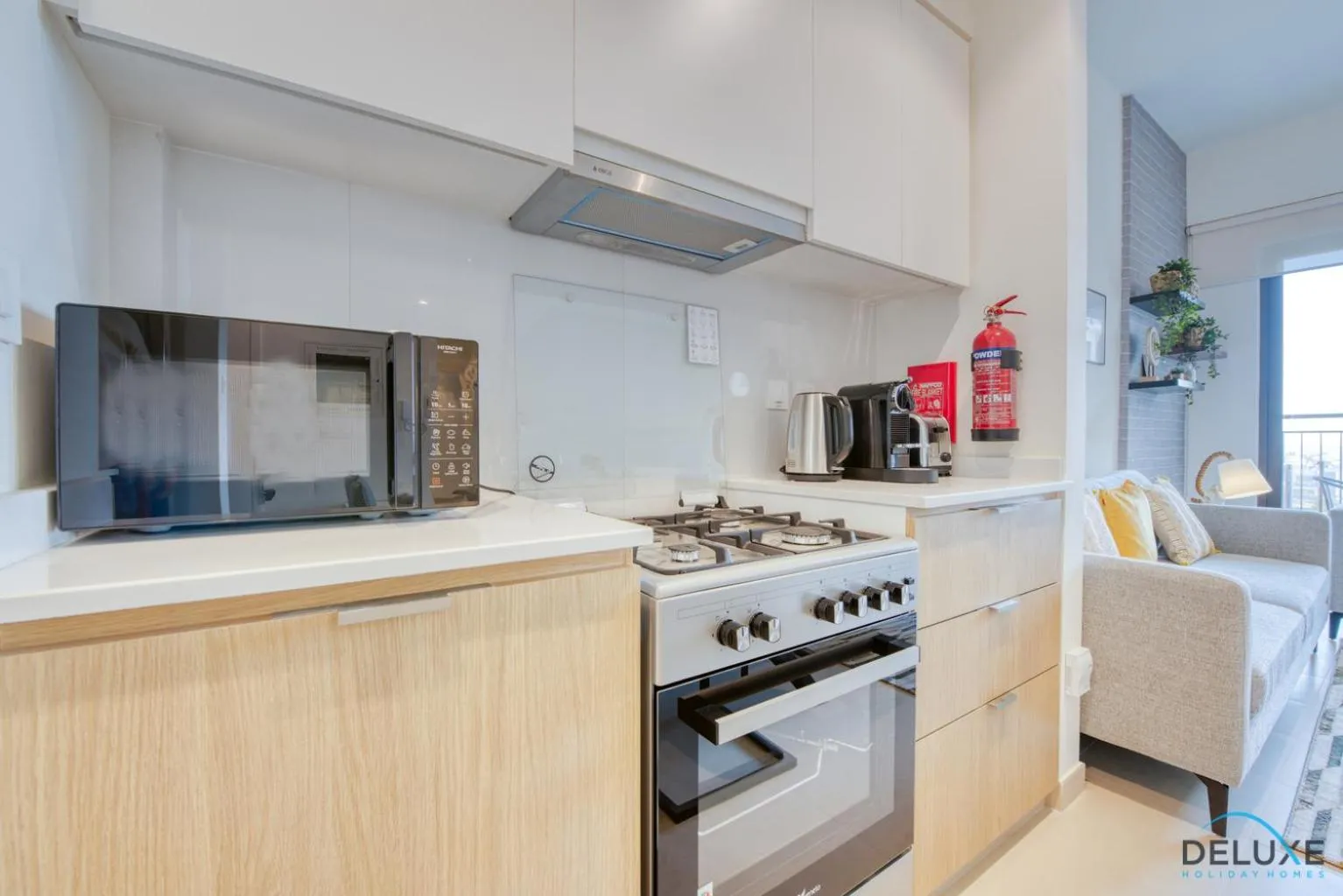 Kitchen or kitchenette in Community Living 2BR Close to Emirates Golf Club, Golf Views A, Madinat Al Mataar by Deluxe Holiday Homes