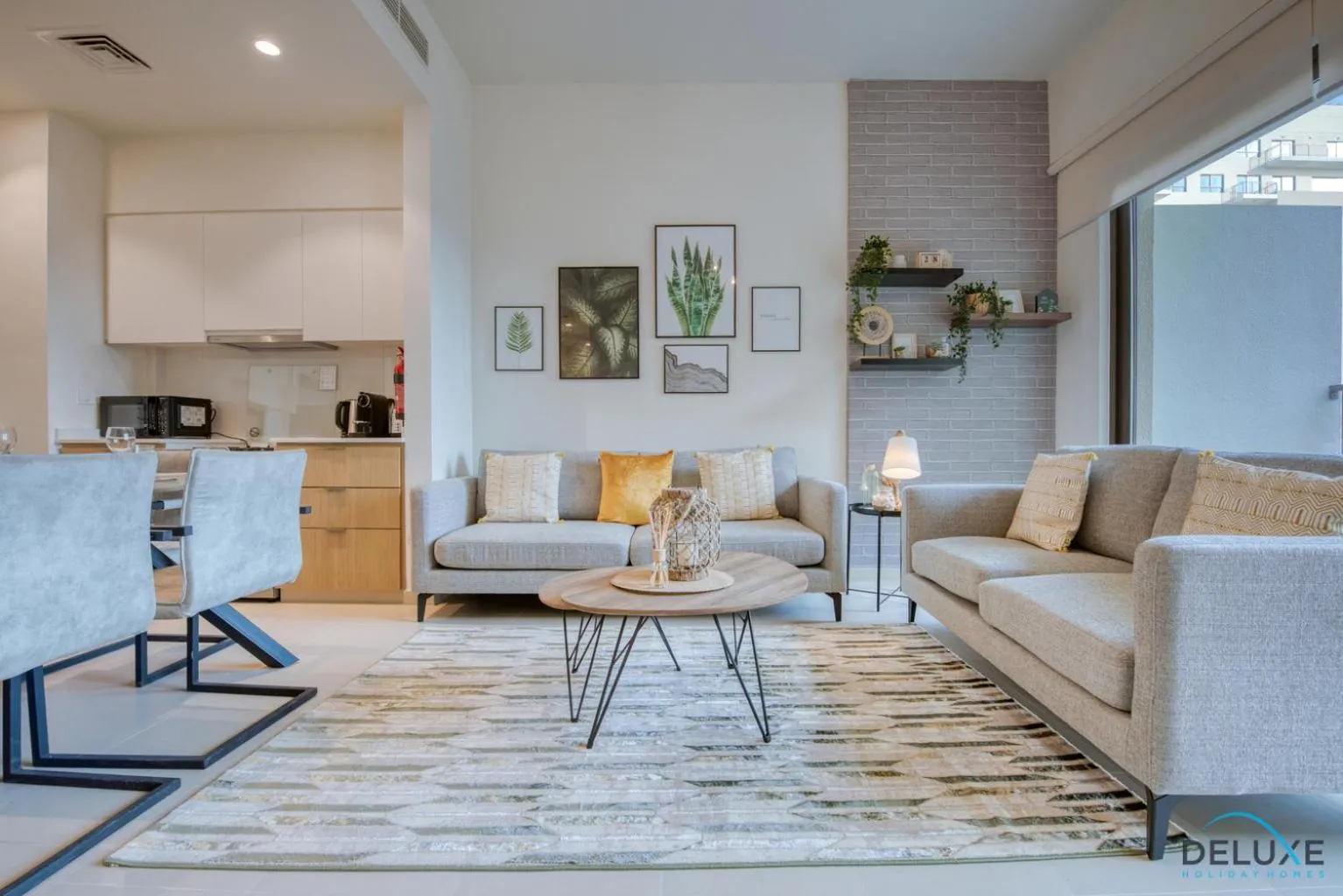 Living room in Community Living 2BR Close to Emirates Golf Club, Golf Views A, Madinat Al Mataar by Deluxe Holiday Homes