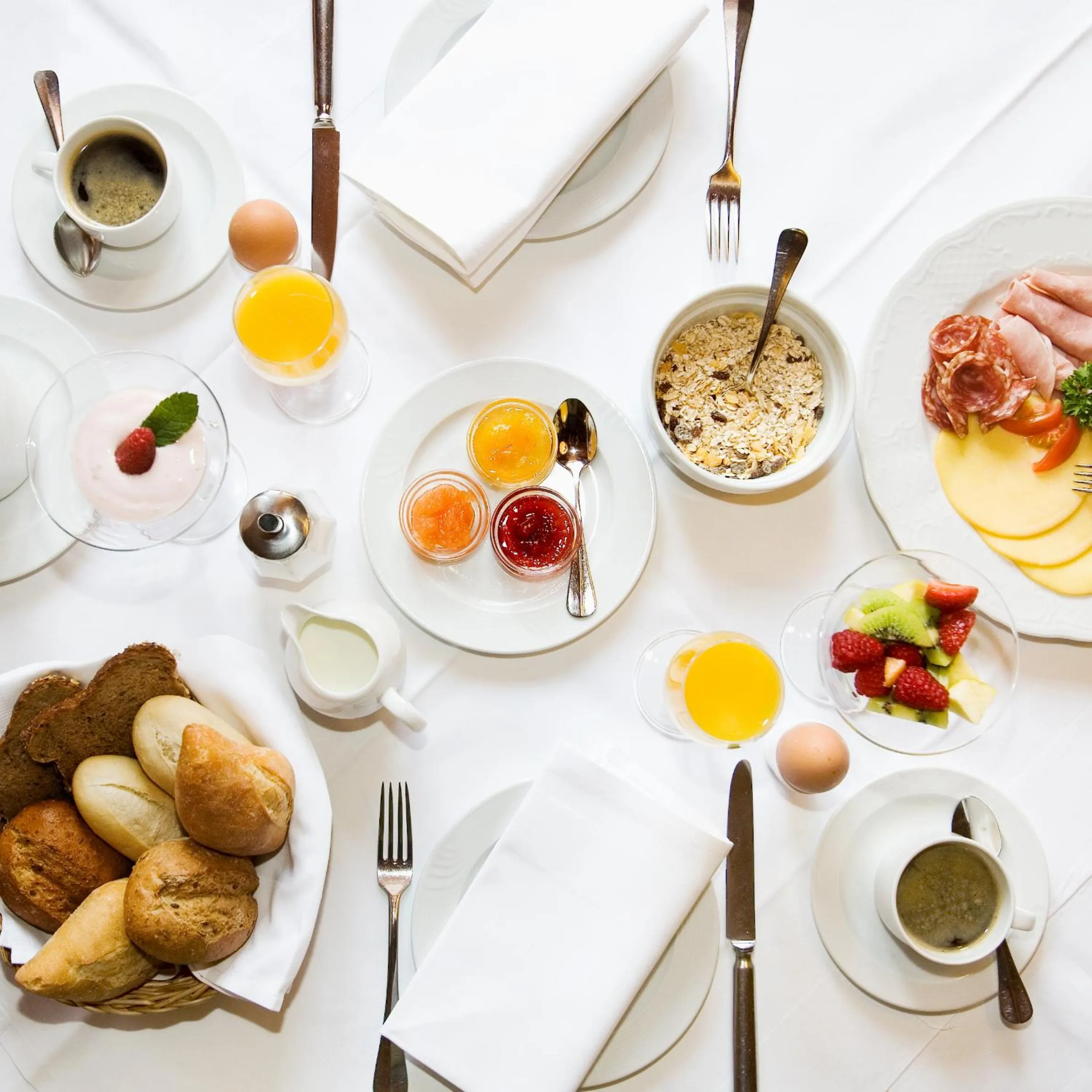 Continental breakfast in Hotel Hirsch