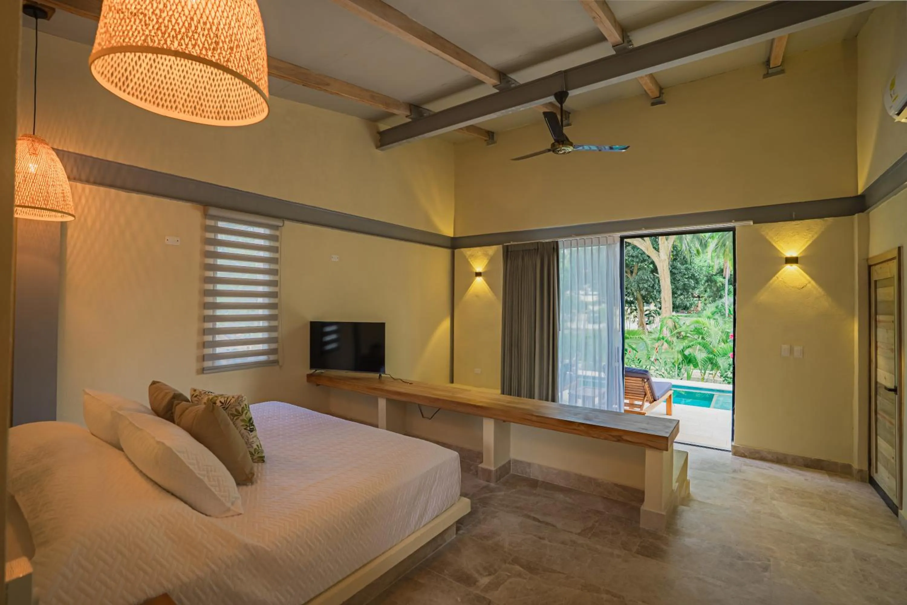 Living room, Bed in Gardenia Springs - La Finca Buritaca