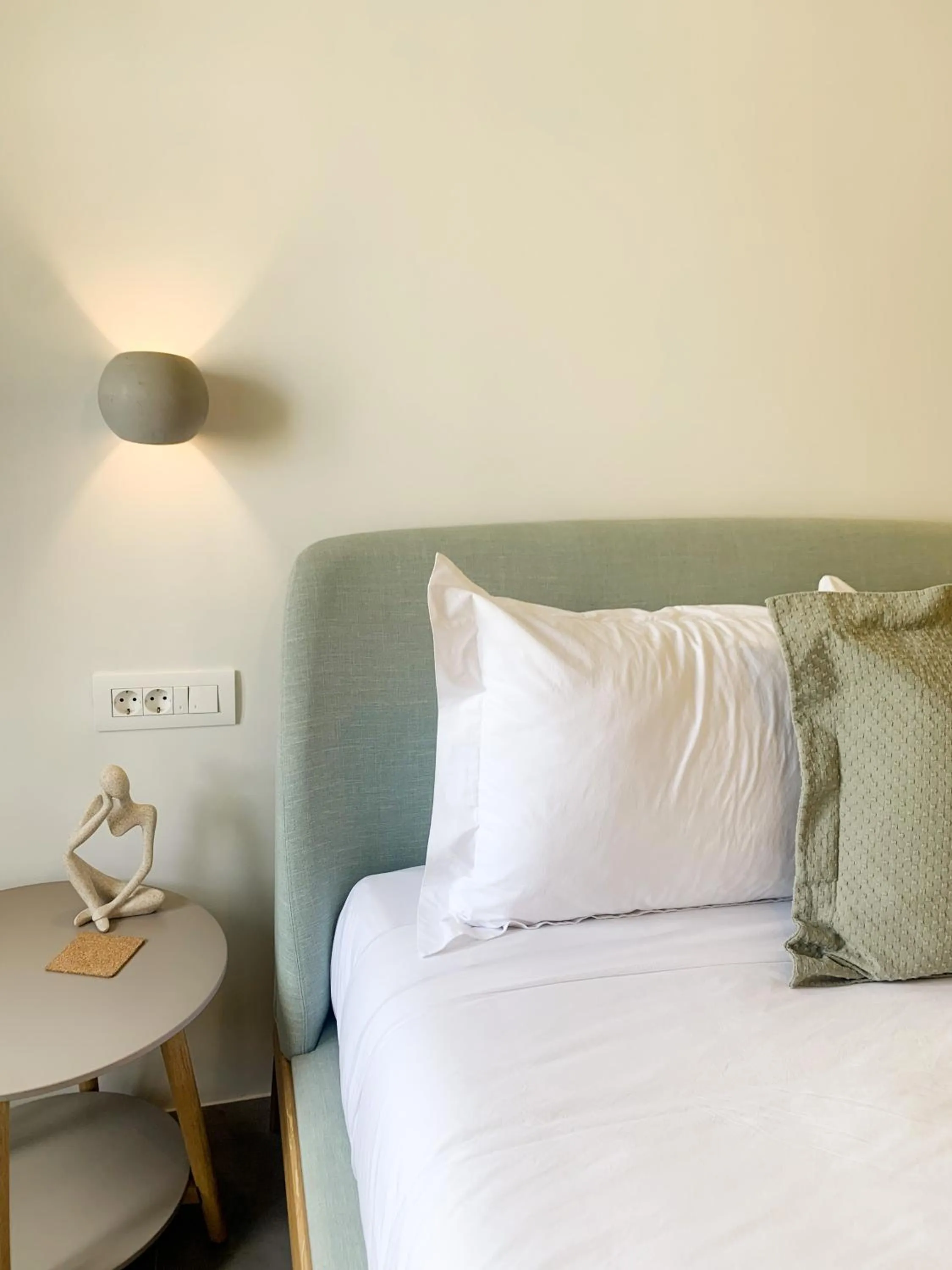 Bed in Mod Santorini Vegan Accommodation