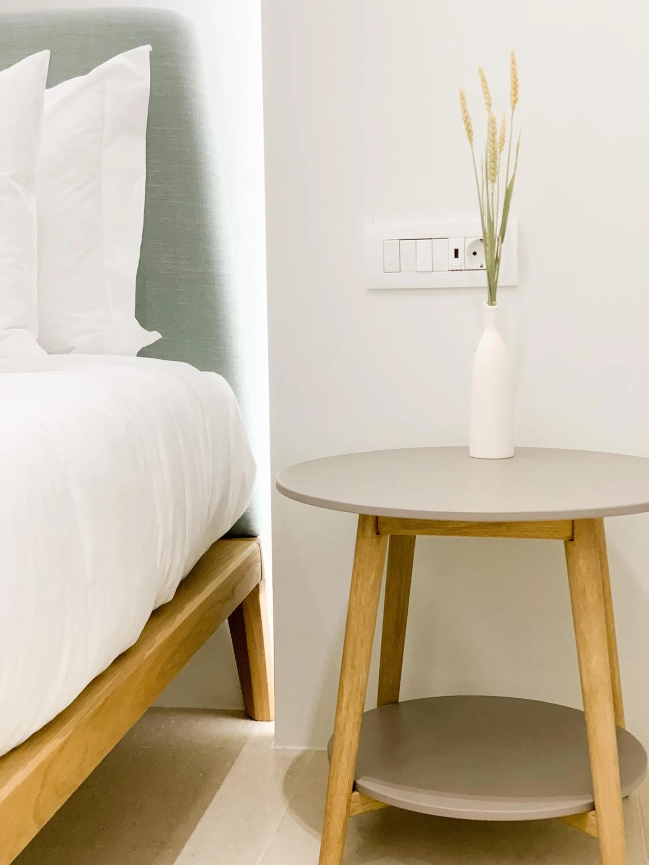 Bedroom in Mod Santorini Vegan Accommodation