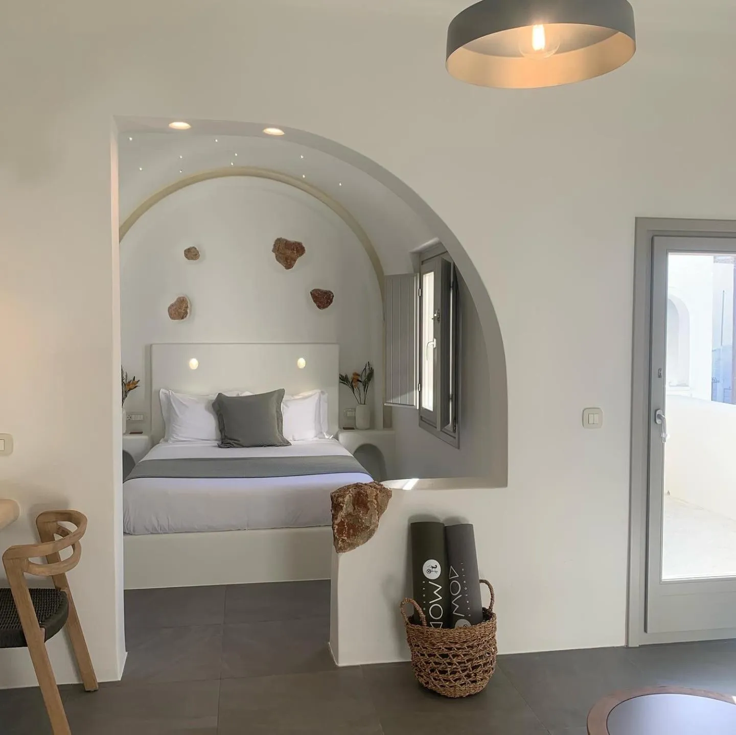 Bedroom in Mod Santorini Vegan Accommodation