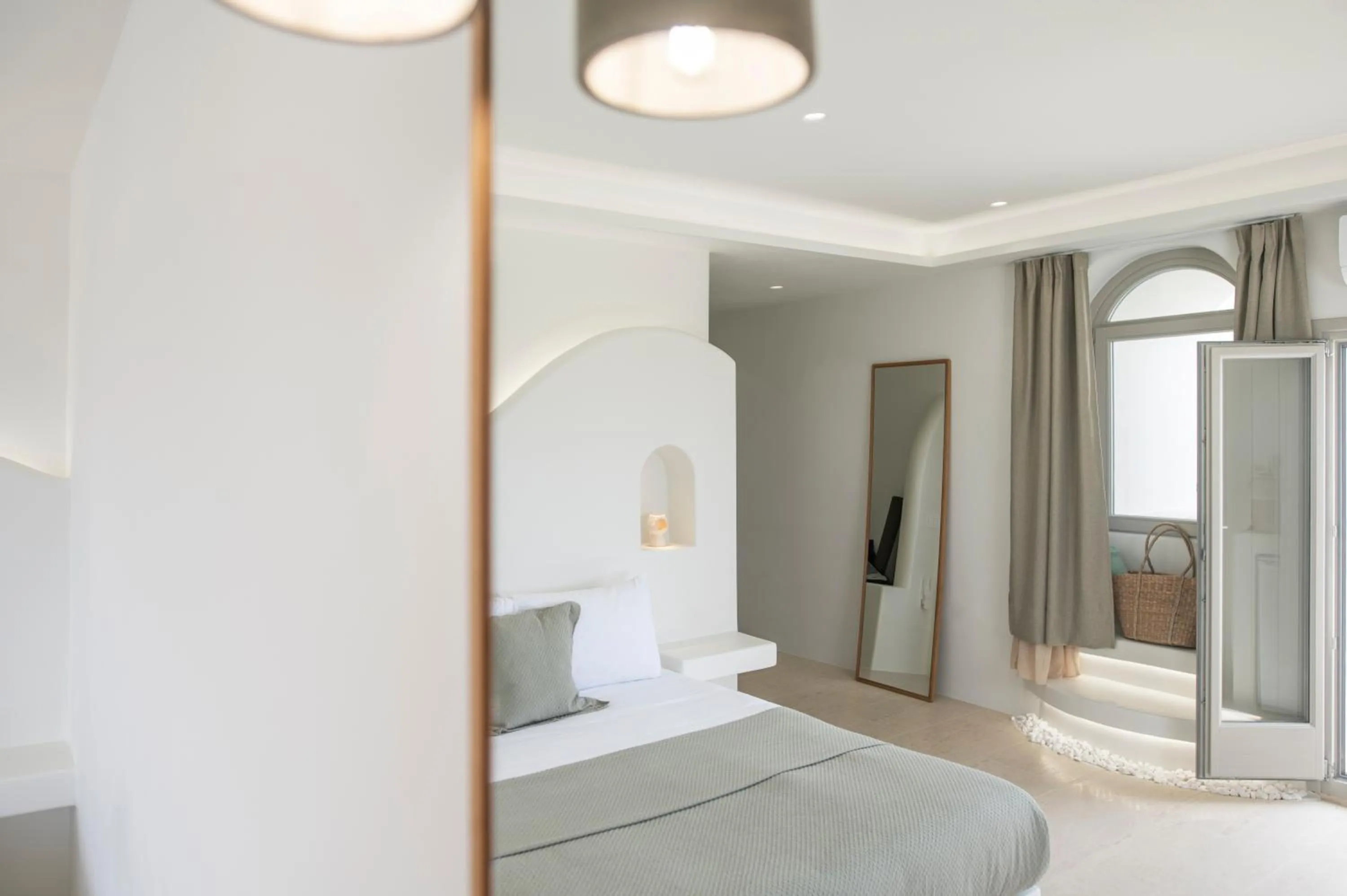 Bedroom in Mod Santorini Vegan Accommodation