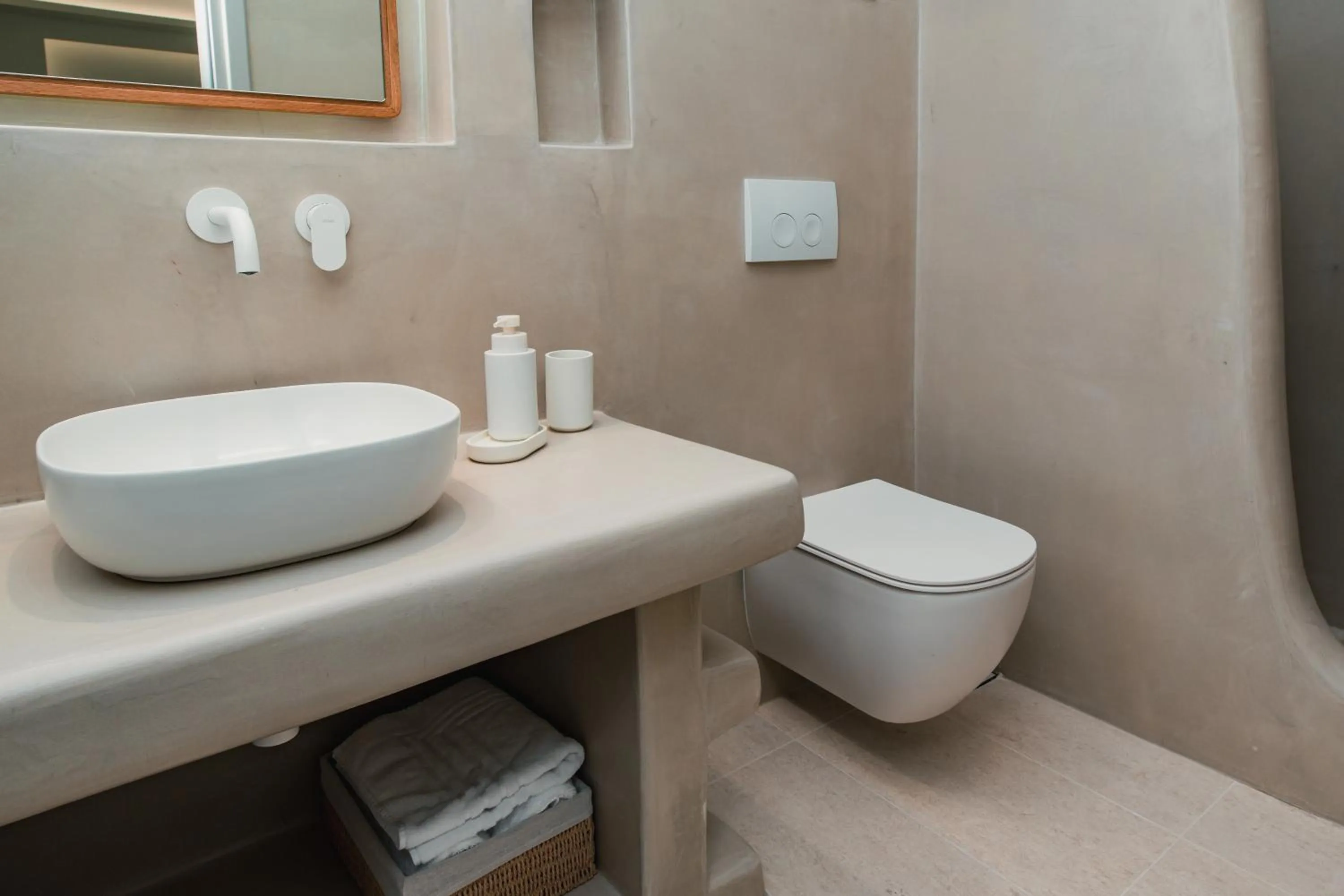 Bathroom in Mod Santorini Vegan Accommodation