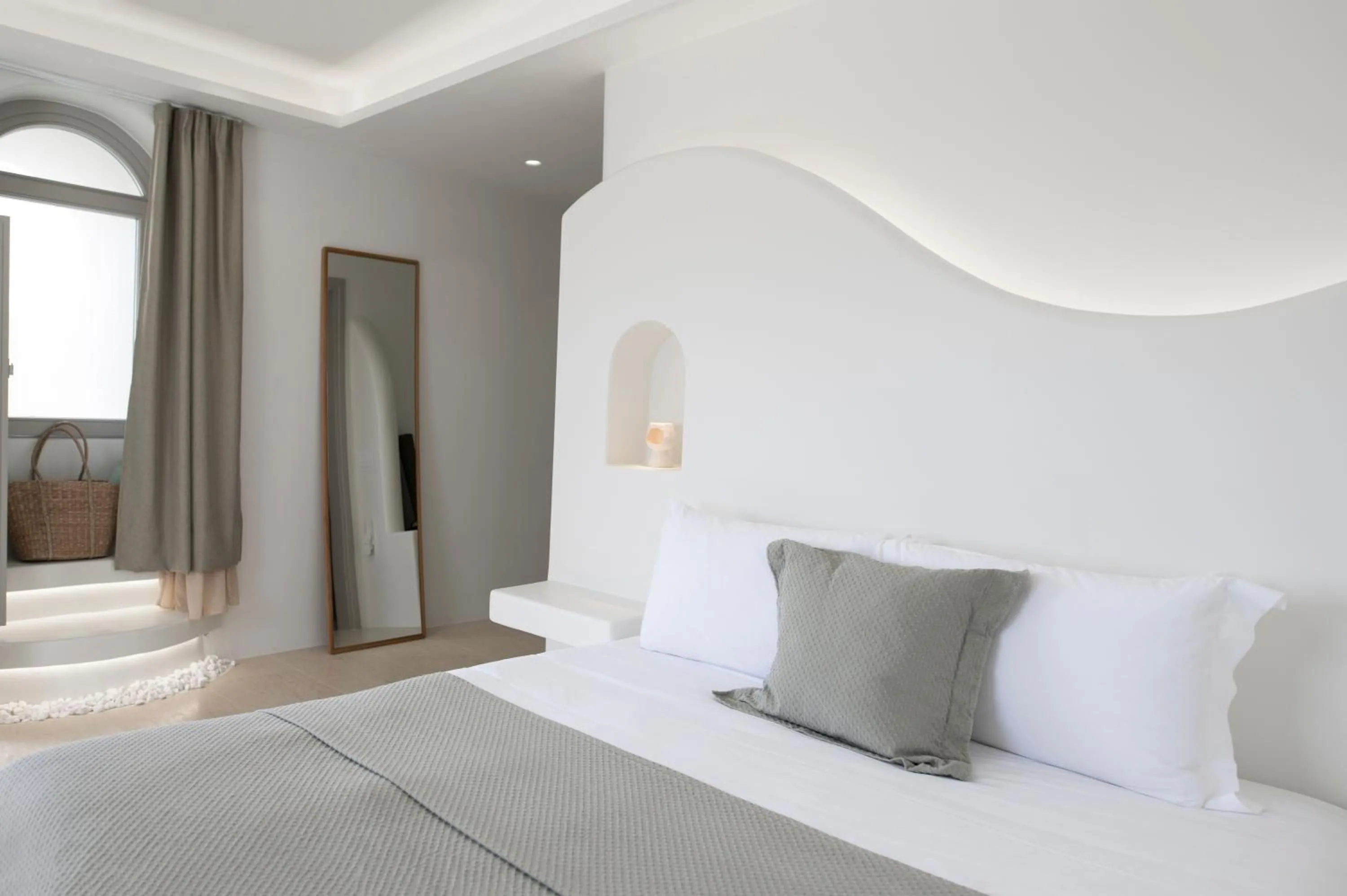 Bedroom in Mod Santorini Vegan Accommodation