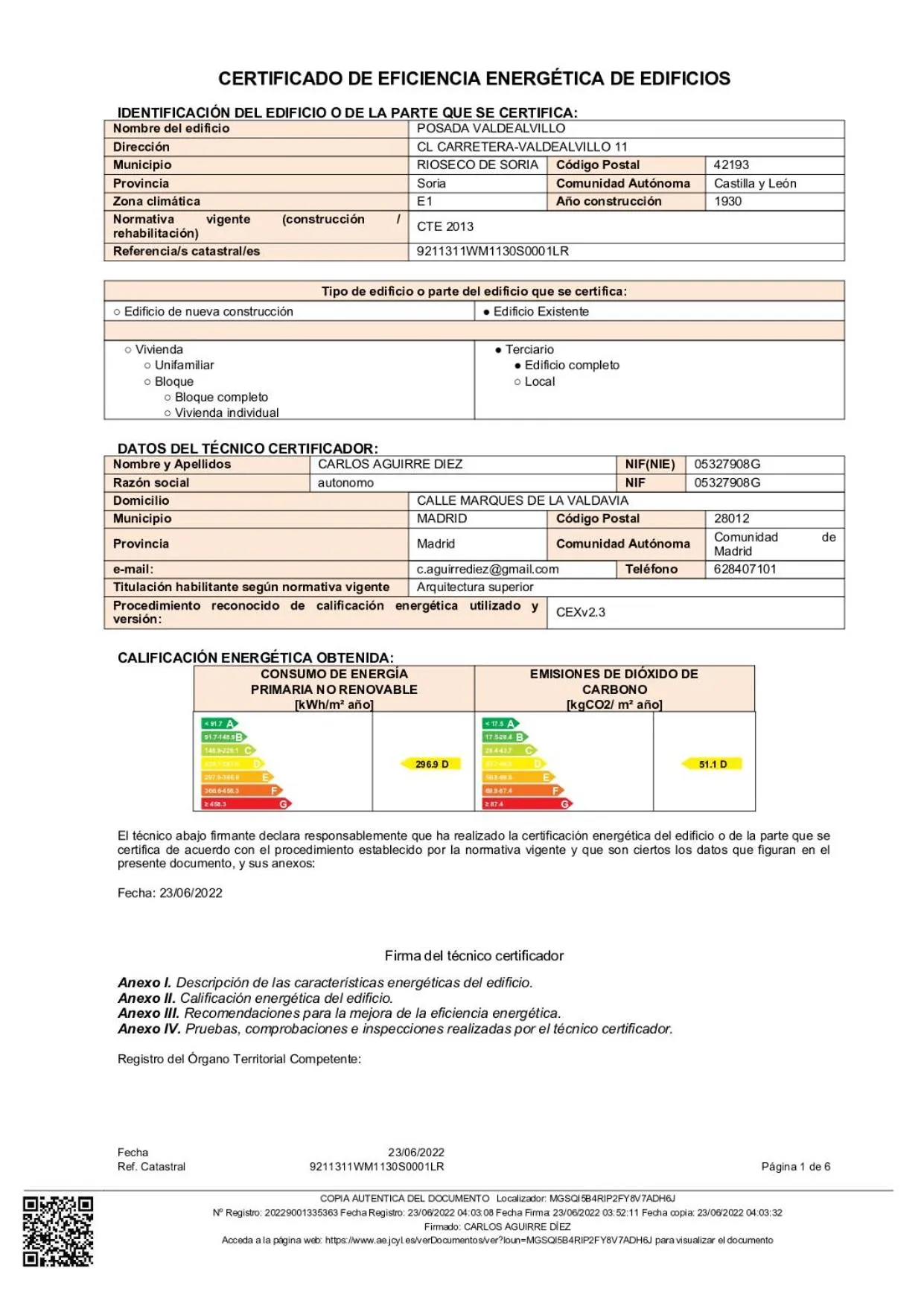 Logo/Certificate/Sign in Posada Casa Juanes