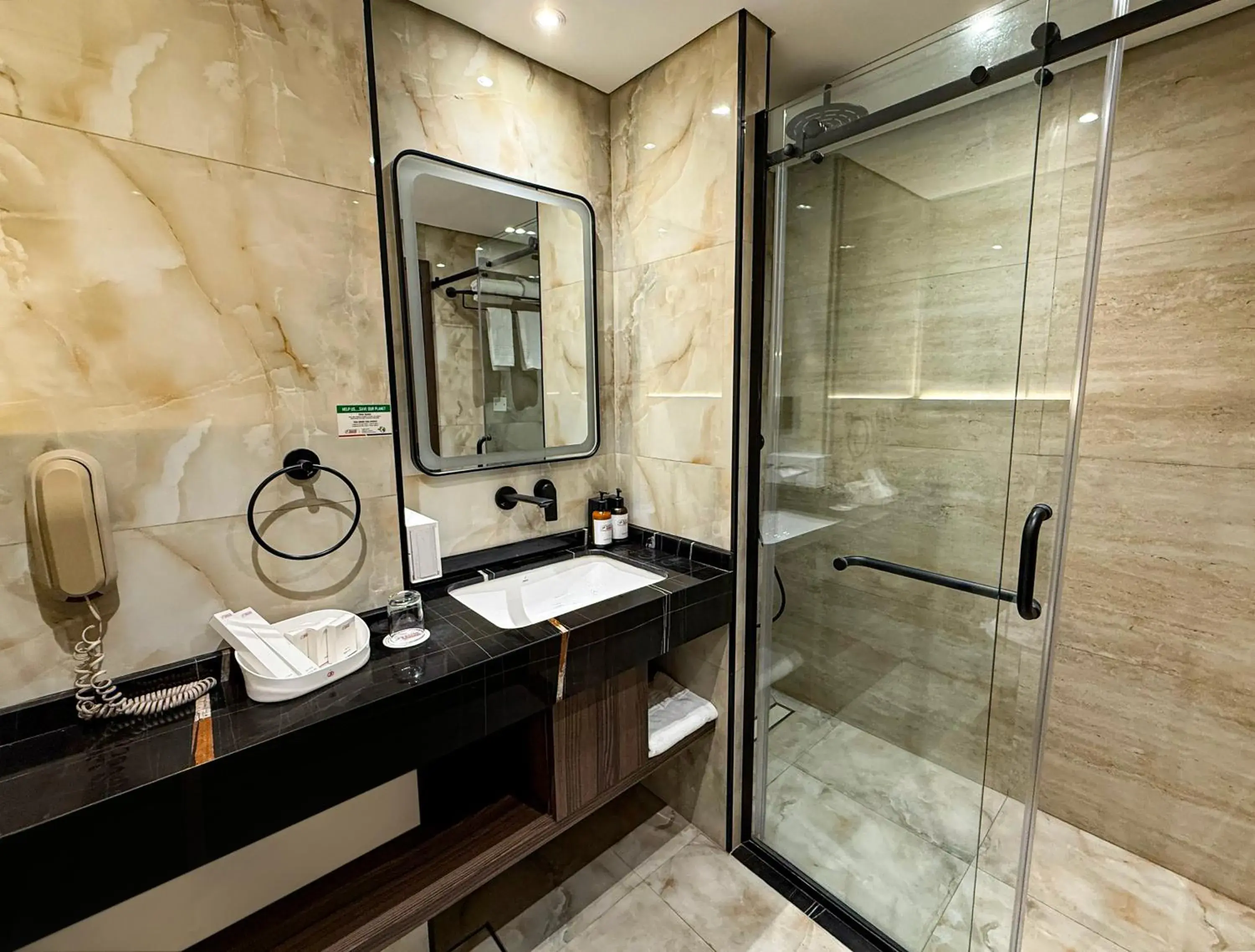Bathroom in Dubai Grand Hotel by Fortune, Dubai Airport Bathroom in Dubai Grand Hotel by Fortune, Dubai Airport