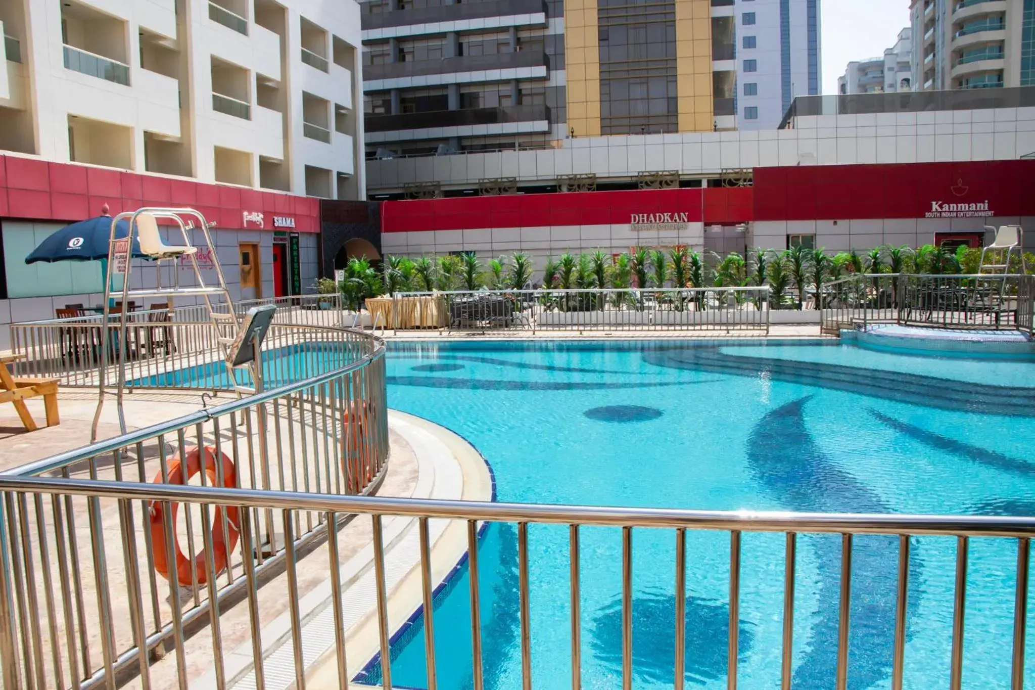 Swimming pool in Dubai Grand Hotel by Fortune, Dubai Airport Swimming pool in Dubai Grand Hotel by Fortune, Dubai Airport