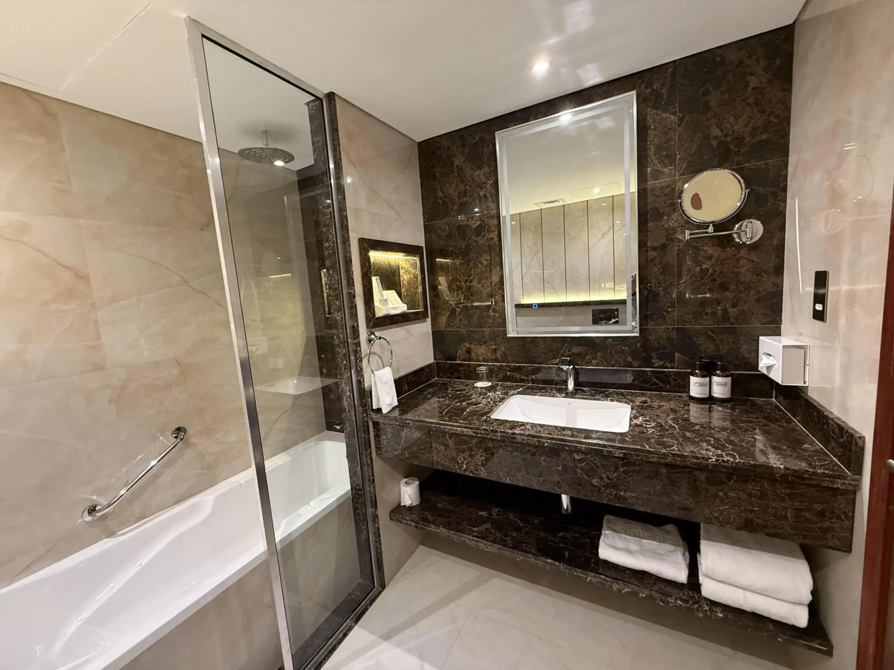 Bathroom in Dubai Grand Hotel by Fortune, Dubai Airport Bathroom in Dubai Grand Hotel by Fortune, Dubai Airport