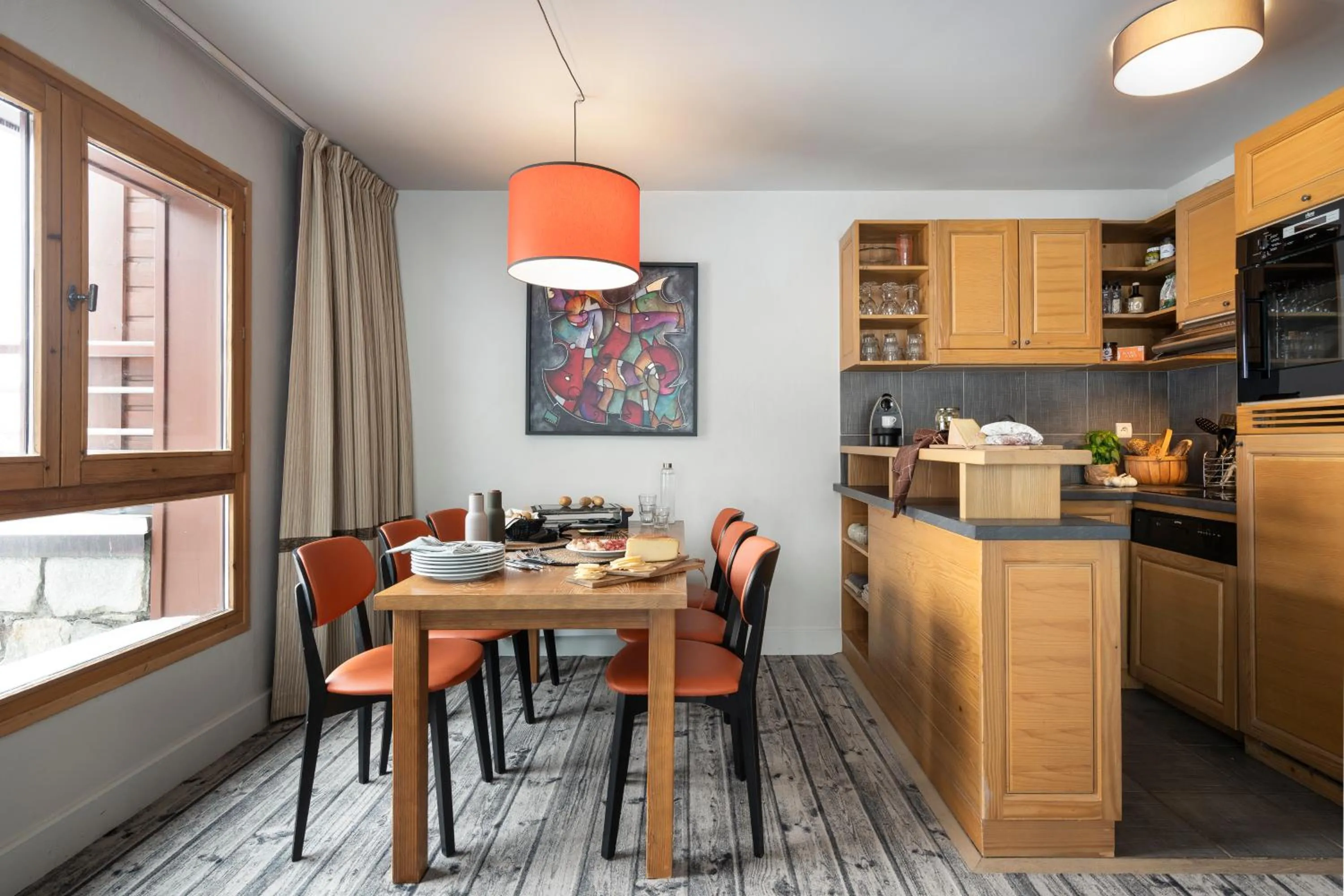Kitchen or kitchenette in Résidence Pierre & Vacances Premium Les Terrasses d'Eos