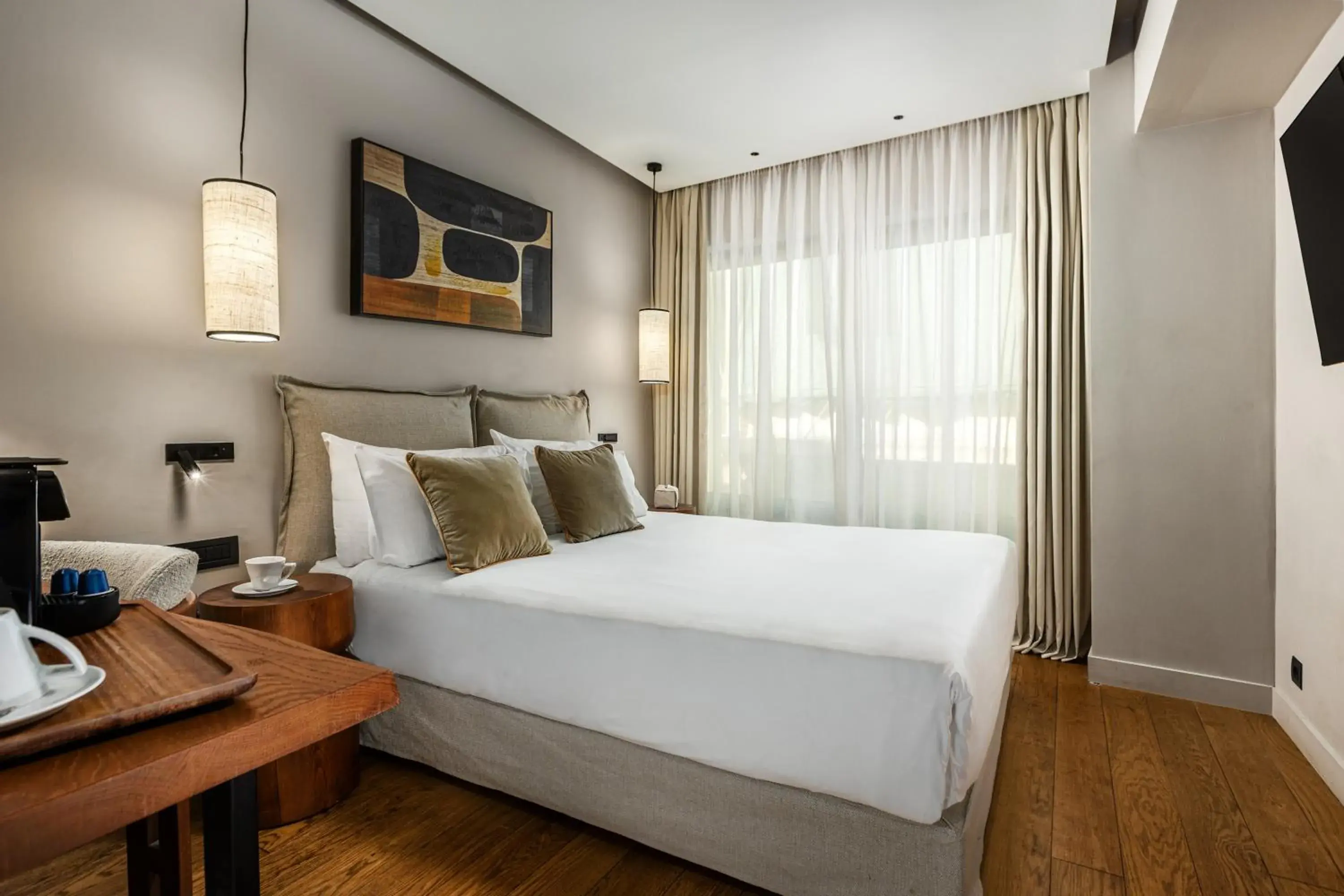 Bed in The Residence Aiolou Hotel & Spa Bed in The Residence Aiolou Hotel & Spa