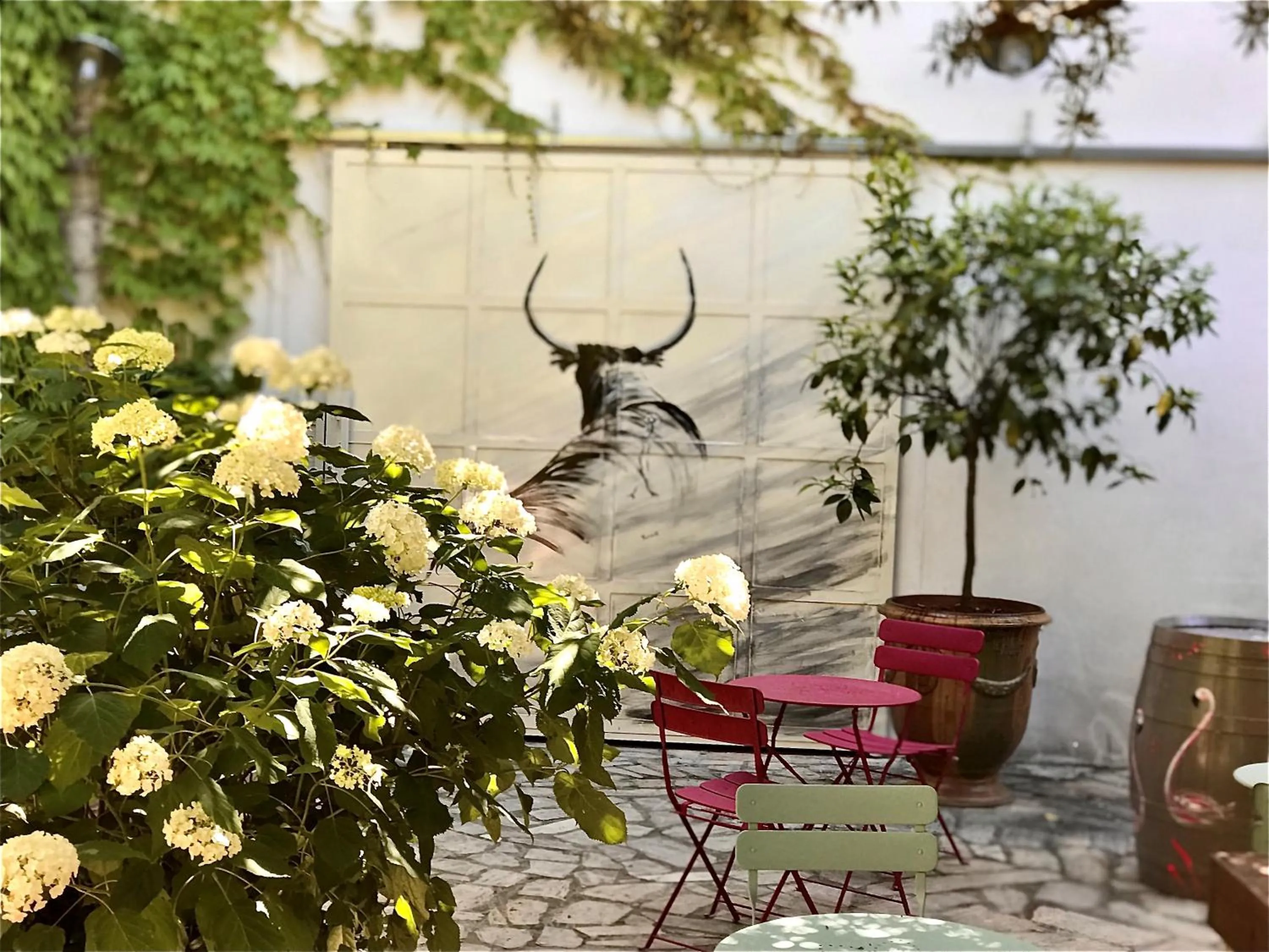 Patio in Hotel Saint Louis - Au Coeur des Remparts