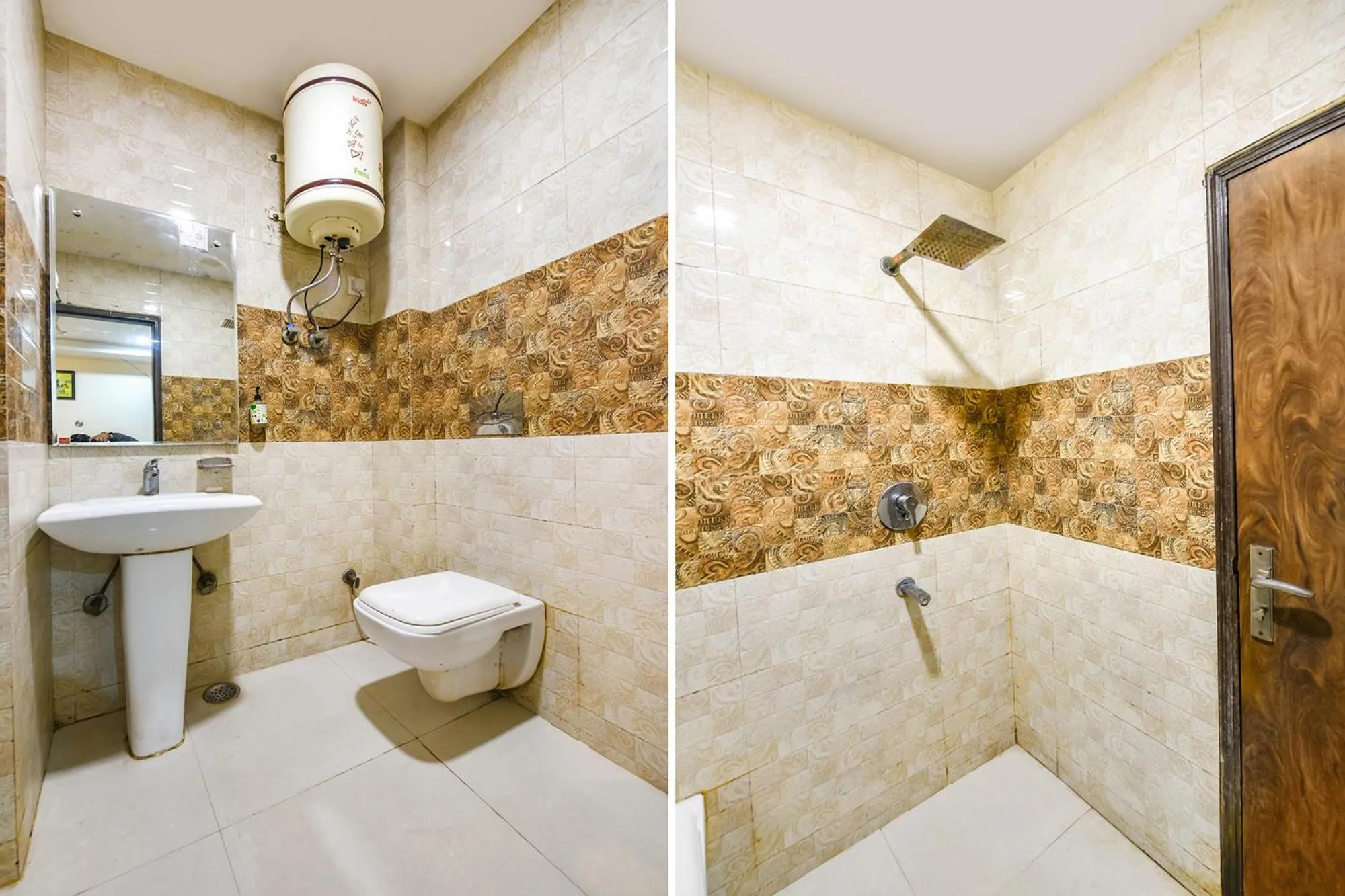 Bathroom in FabHotel Baba Residency Near New Delhi Railway Station
