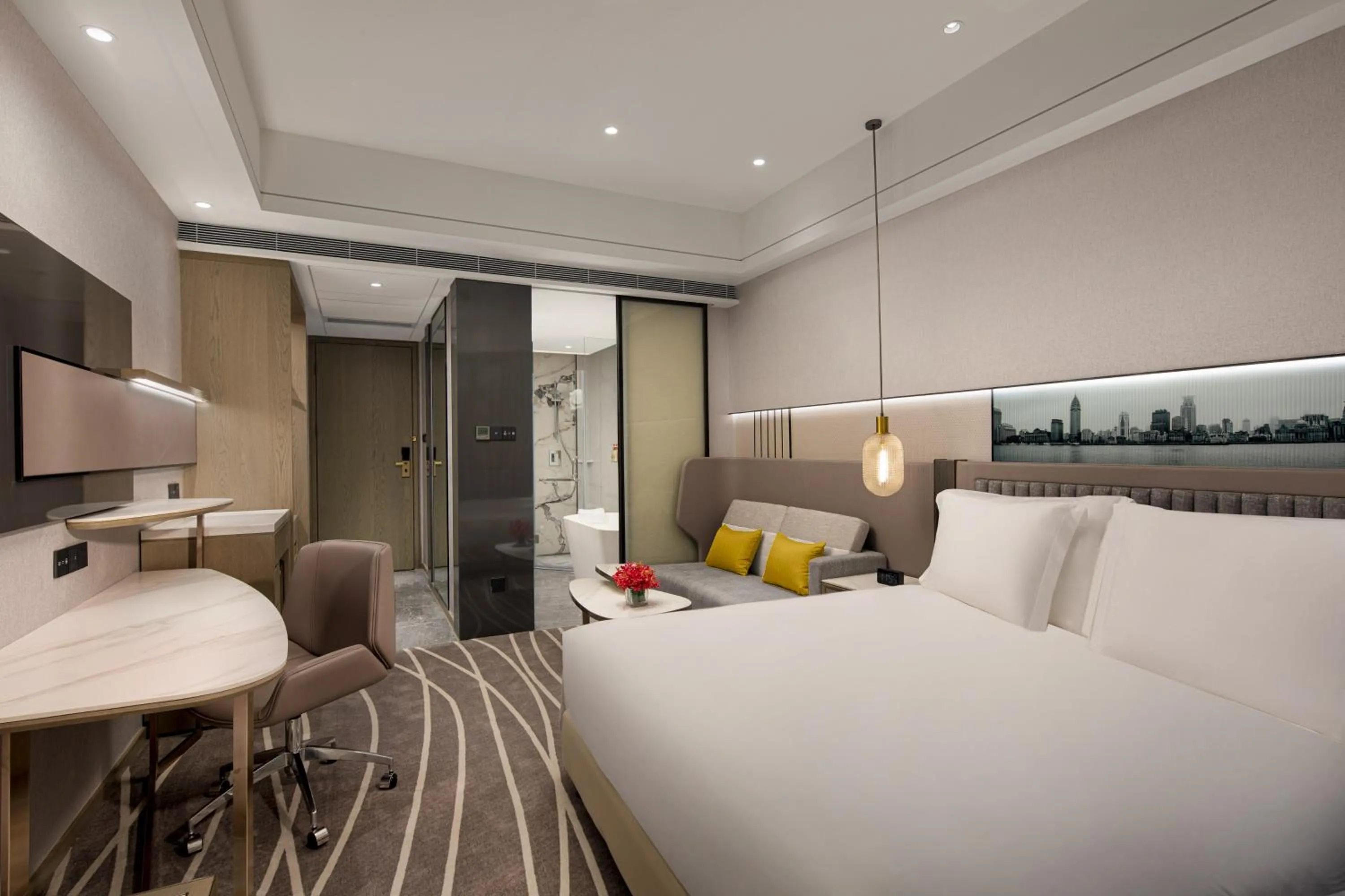Bed in Crowne Plaza Shanghai Nanjing Road by IHG