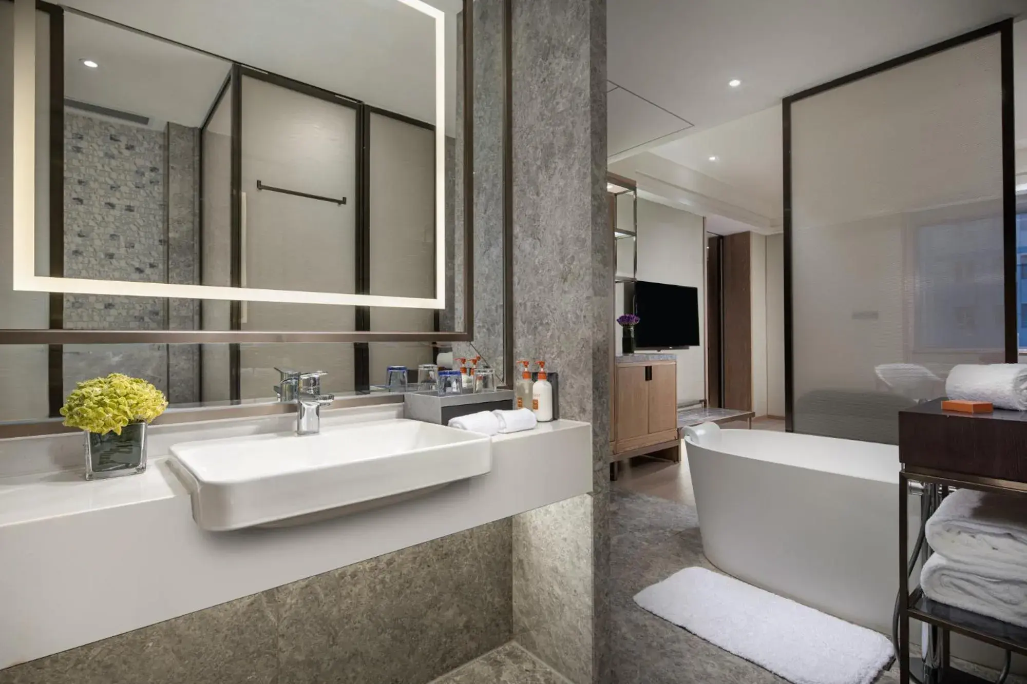 Bathroom in Crowne Plaza Shanghai Nanjing Road by IHG Bathroom in Crowne Plaza Shanghai Nanjing Road by IHG