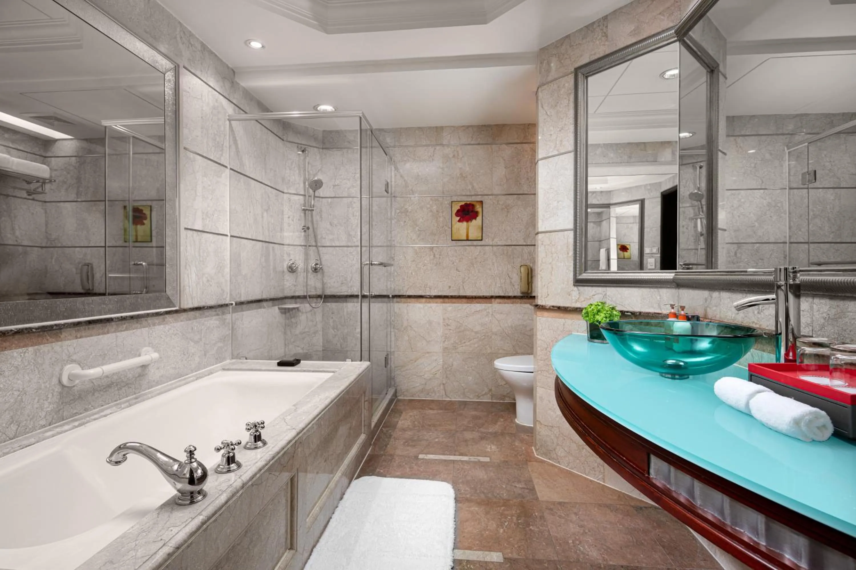 Bathroom in Crowne Plaza Shanghai Nanjing Road by IHG