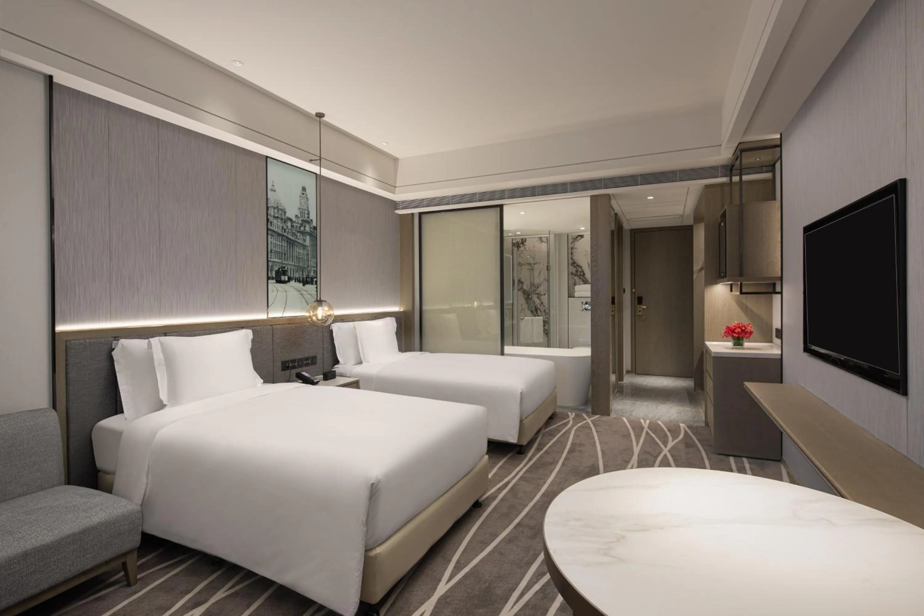 Bed in Crowne Plaza Shanghai Nanjing Road by IHG