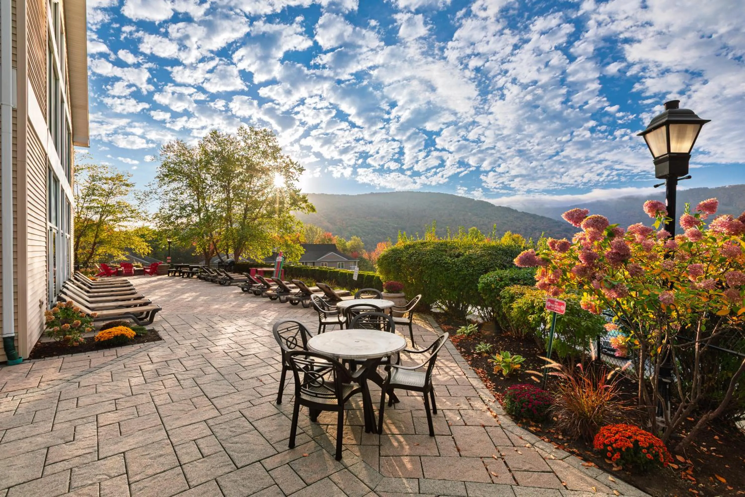 Garden view in Vacation Village in the Berkshires