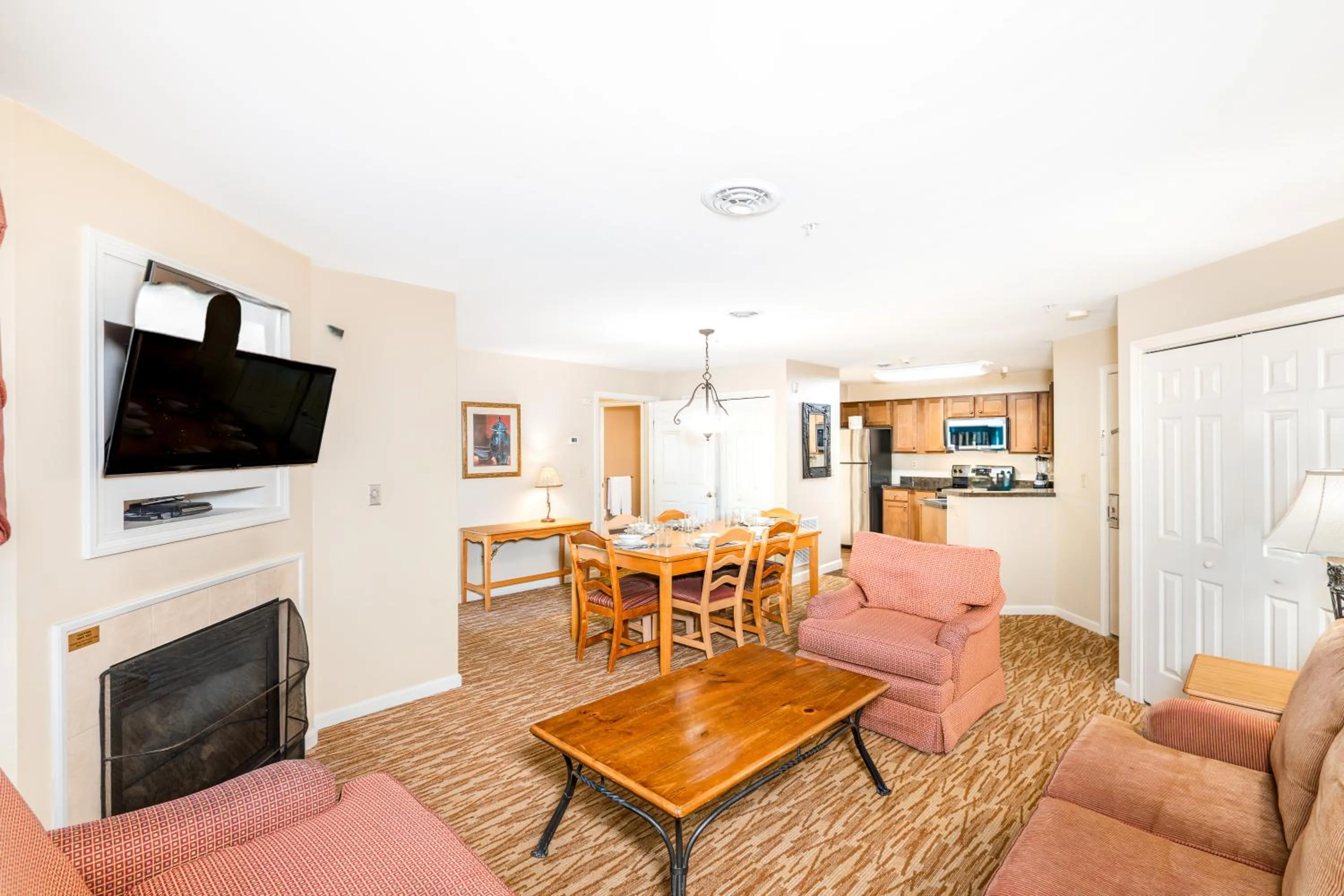 Living room in Vacation Village in the Berkshires