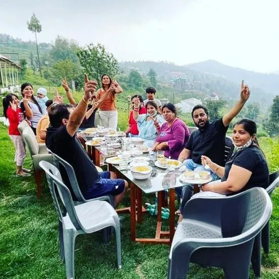 Family in Dawn N Dusk Glamping tents with quintessential valley view