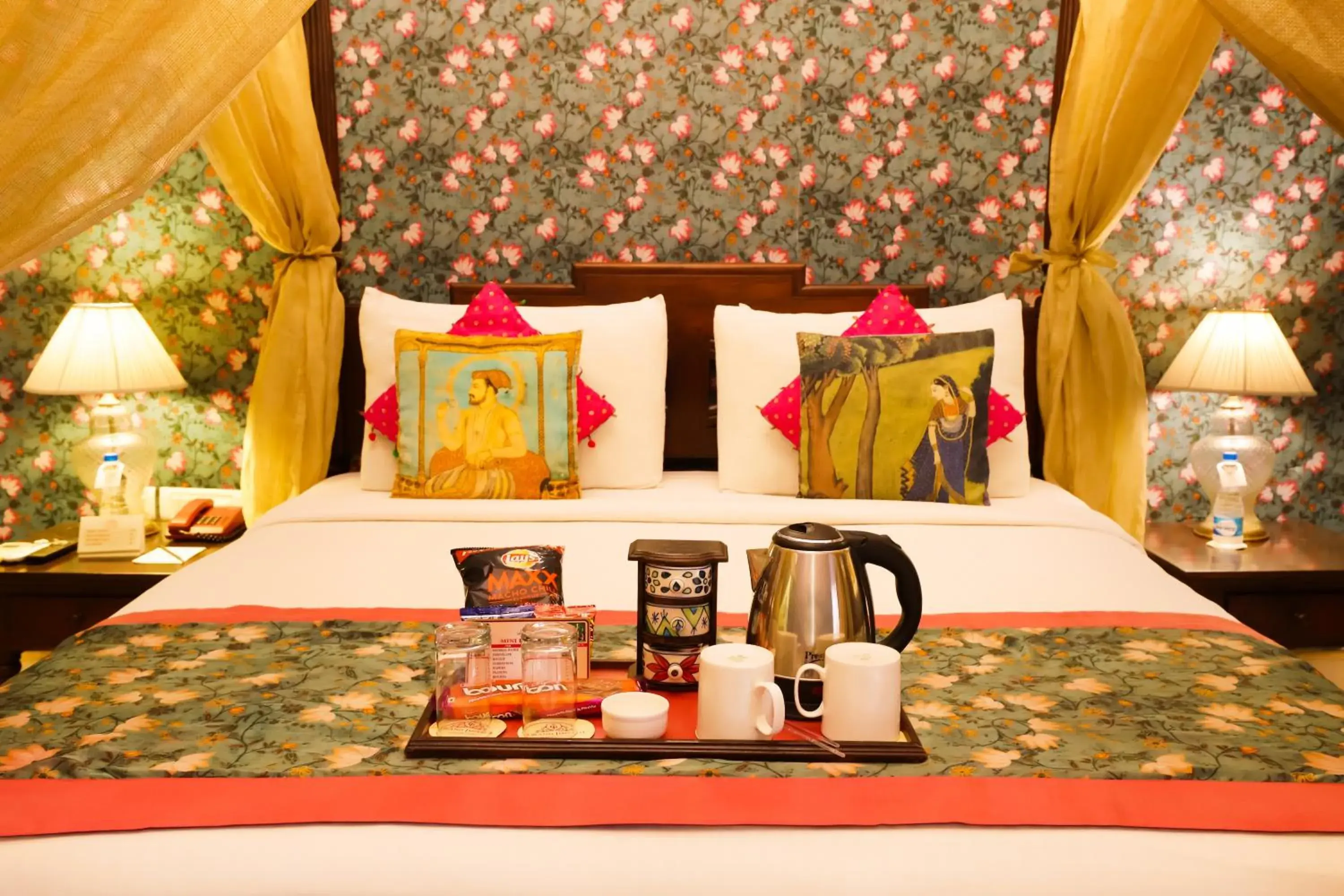 Decorative detail, Bed in The Grand Imperial - Heritage Hotel Decorative detail, Bed in The Grand Imperial - Heritage Hotel