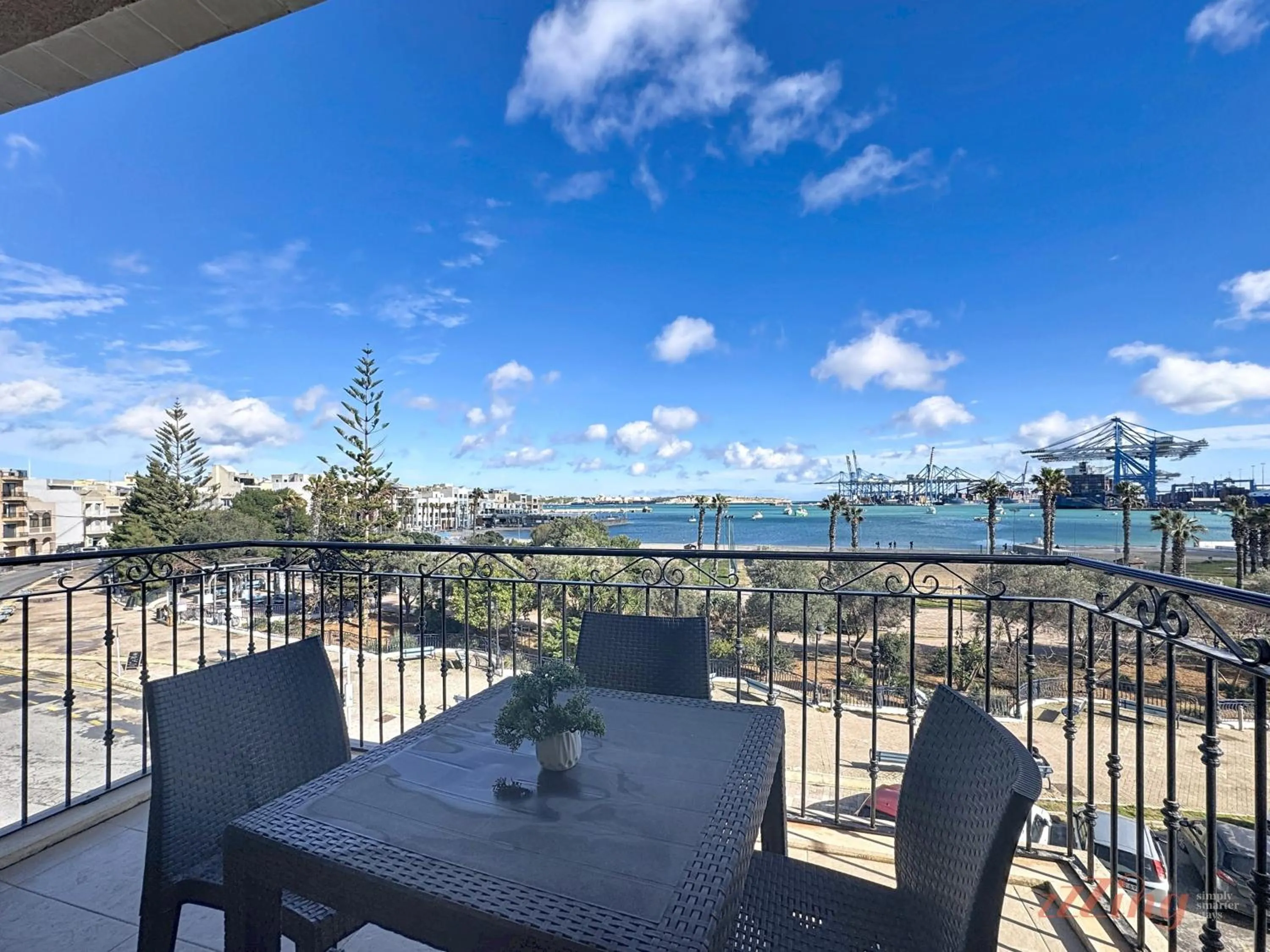 Balcony/Terrace in Elegant Seafront Duplex with Stunning Panoramic Views