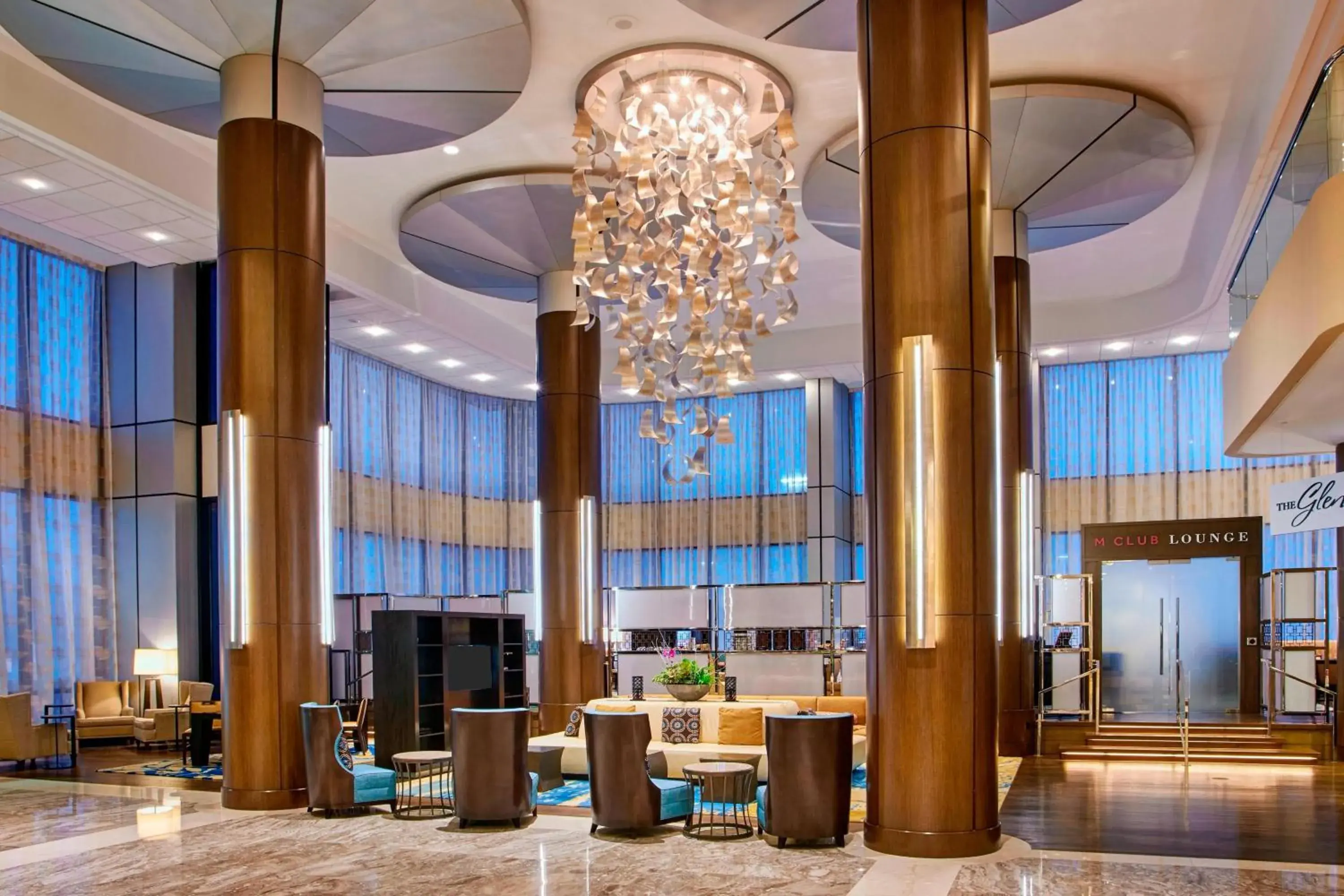 Lobby or reception in Teaneck Marriott at Glenpointe Lobby or reception in Teaneck Marriott at Glenpointe