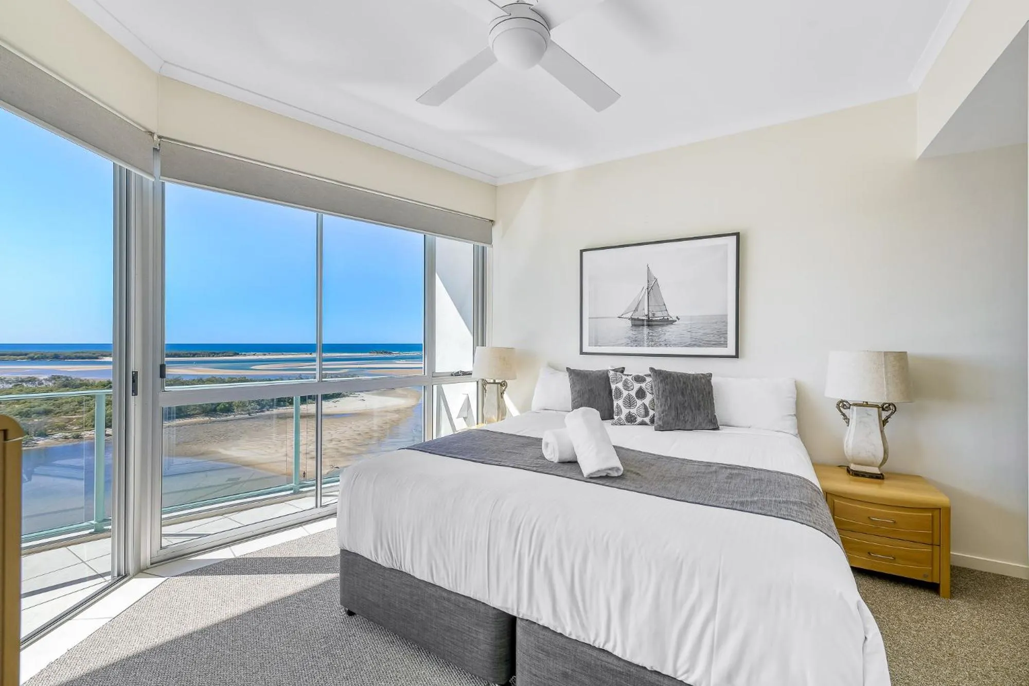 Balcony/Terrace, Bed in The Duporth Riverside