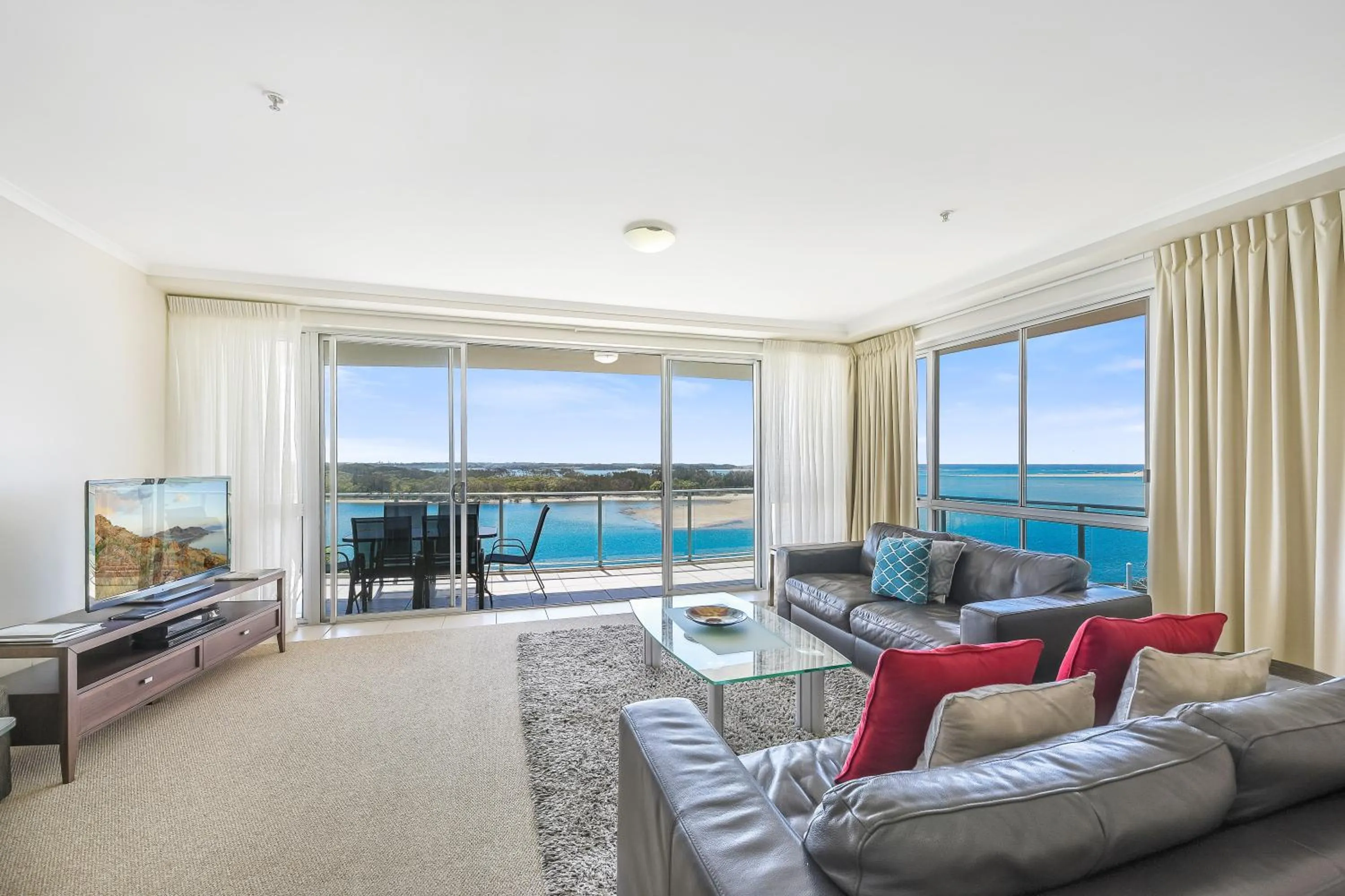 Living room in The Duporth Riverside